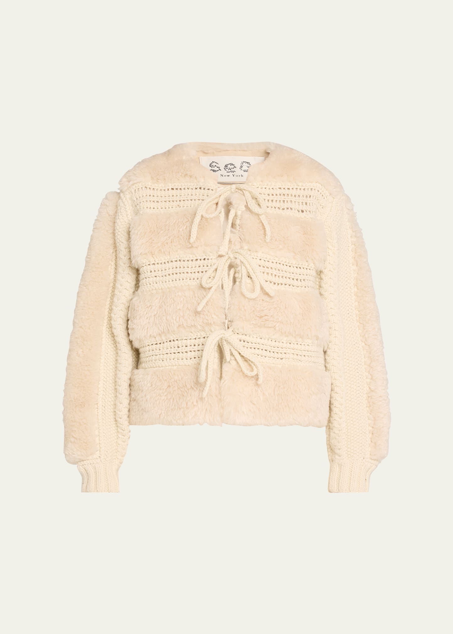 ◆SEA◆Gisele faux shearling&crocheted ウールジャケット◆ Sea Gisele Faux Fur Applique Jacket | Shopbop