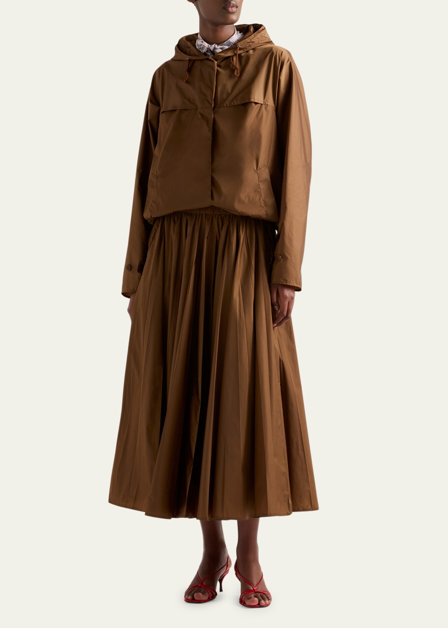 Prada Hooded Drawstring Nylon Jacket - Bergdorf Goodman