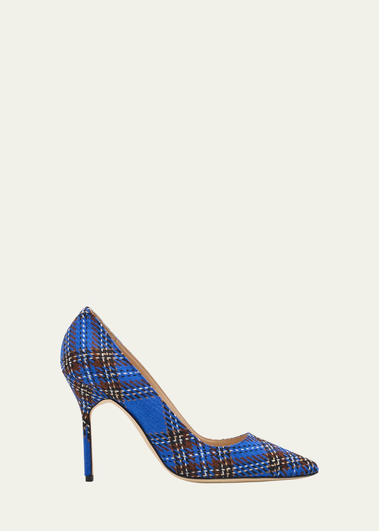 Escarpins Manolo Blahnik BB 105 En Cuir Nappa Texturé Or - Talon Haut, Pointure 40.5, Neufs Avec Boîte