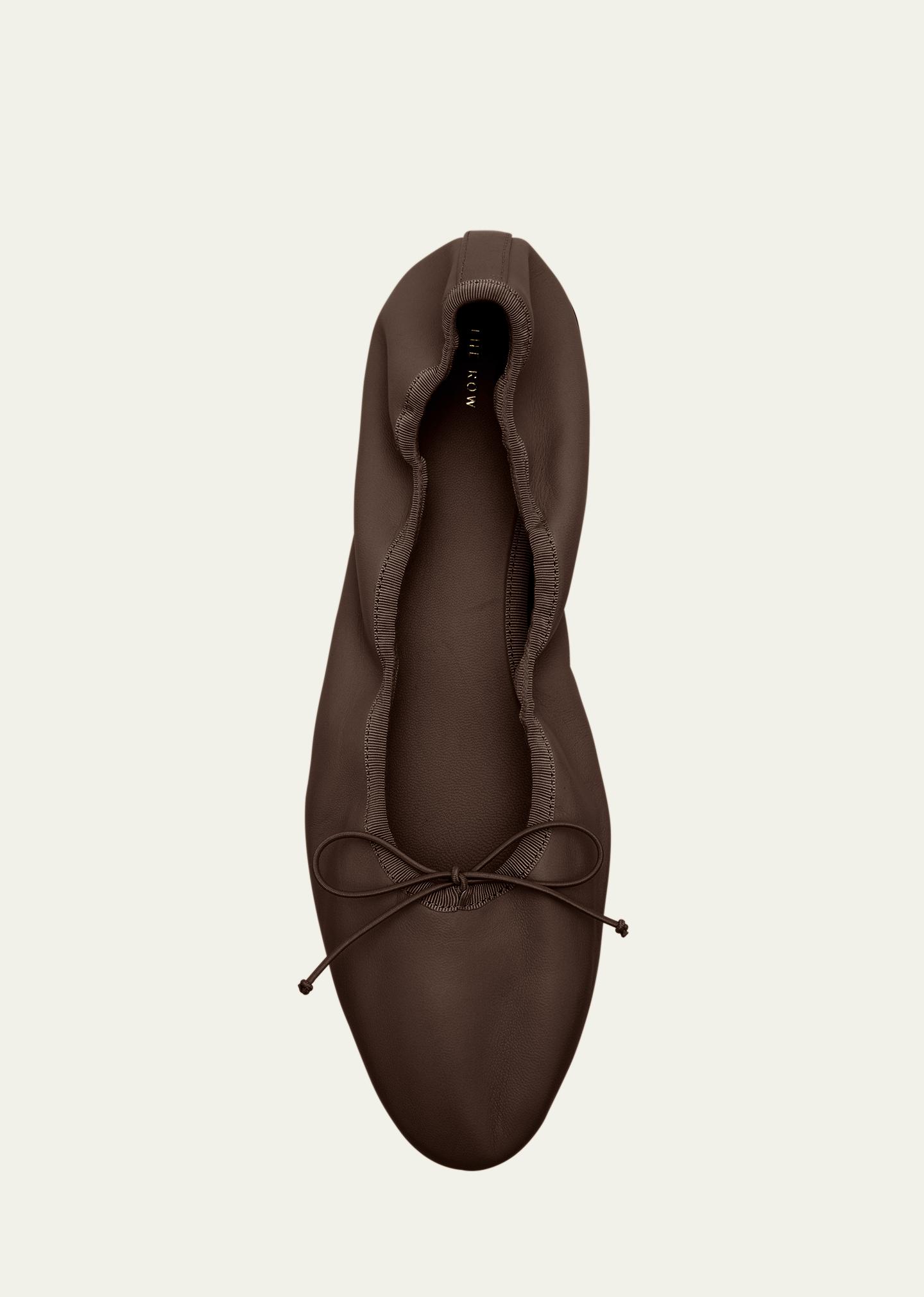 The Row Awar Leather Bow Ballerina Flats - Bergdorf Goodman