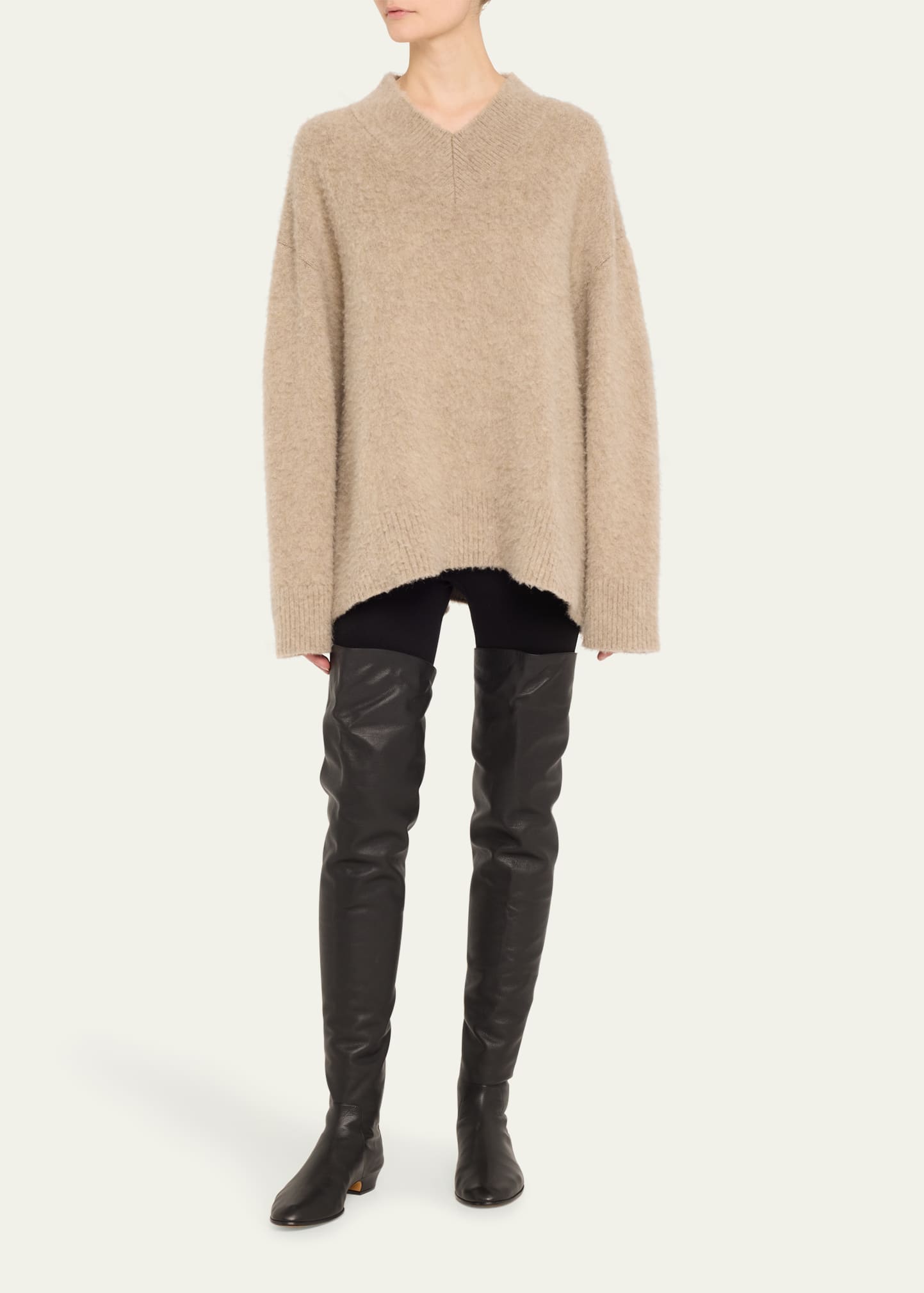 THE ROW Awar Leather Over-The-Knee Boots - Bergdorf Goodman