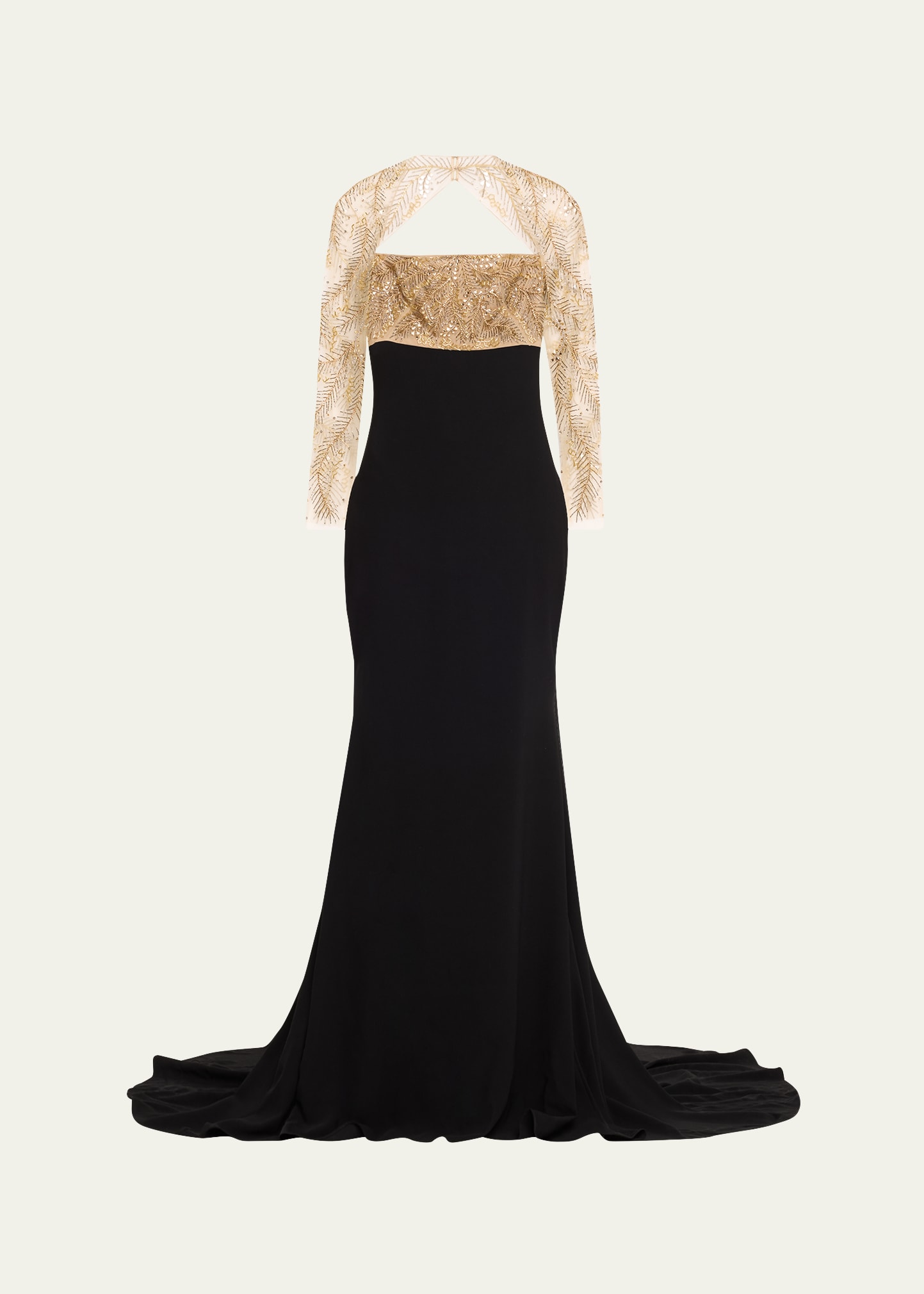 reem acra beaded cap sleeve dress Vintage Reem Acra Silk and Tulle Beaded Gown main image 0