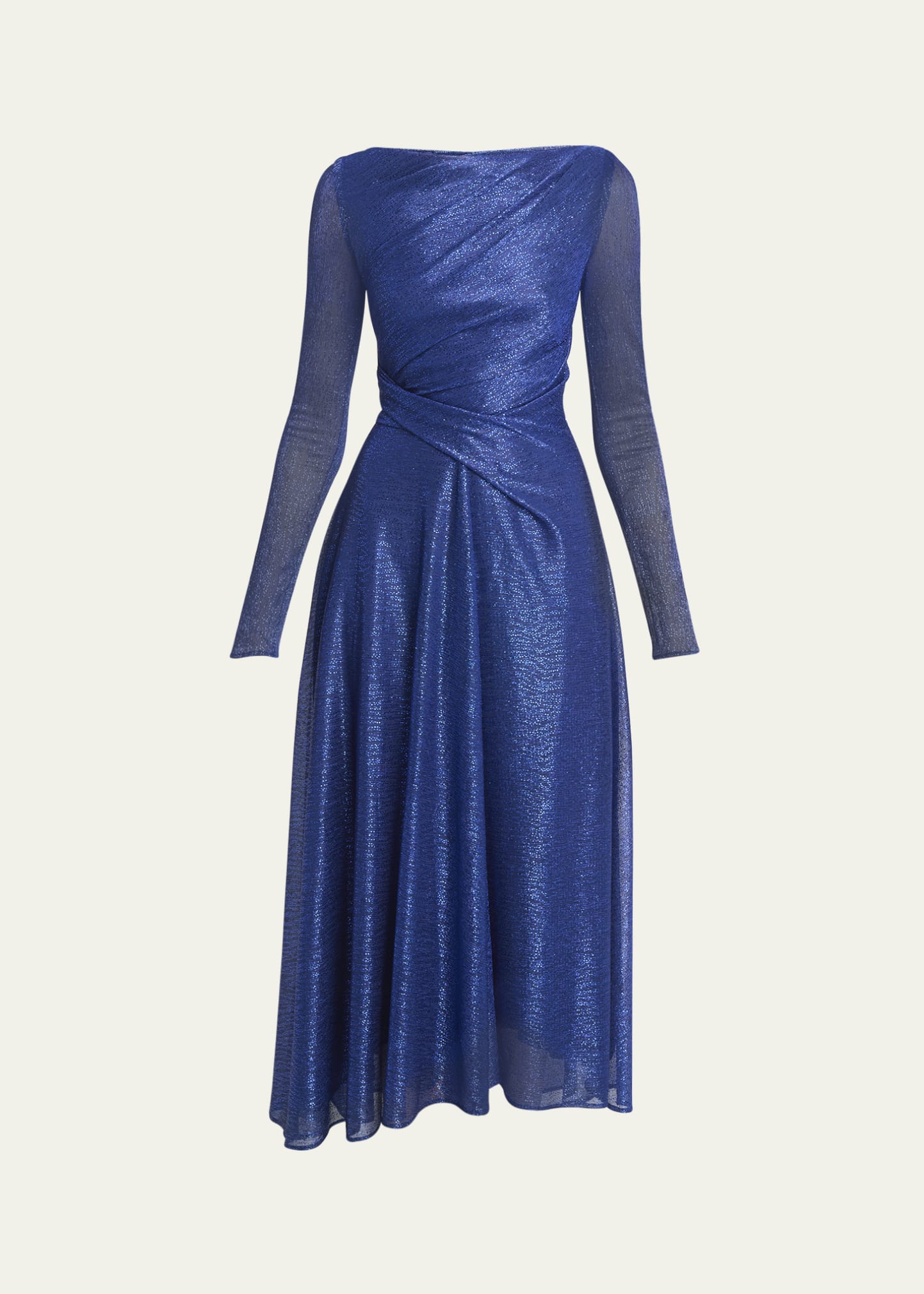 talbot runhof metallic lace midi dress Talbot Runhof Metallic V-neck Dress | Black