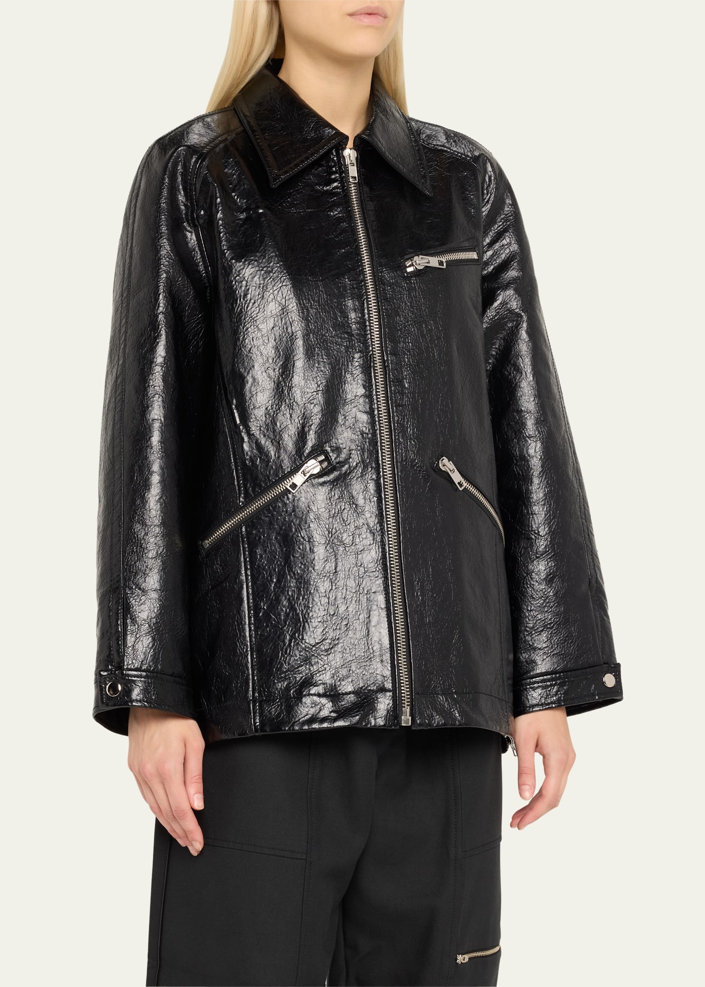 3.1 Phillip Lim Textured Faux-Leather Ranch Jacket - Bergdorf Goodman