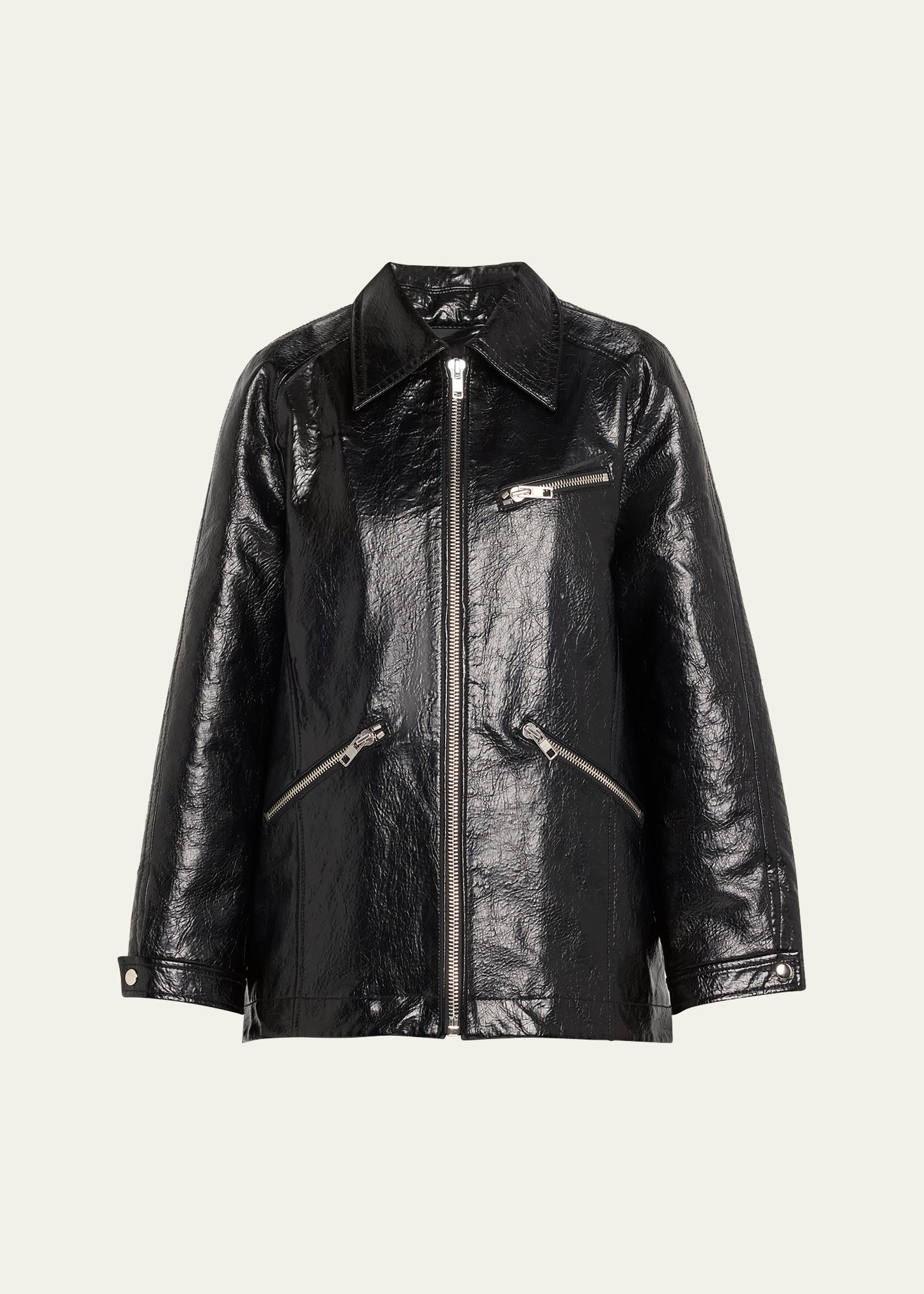 Riu riu 黒 レザージャケット Faux leather jacket original faux leather tailored jacket | Reurie'（レウリィ）