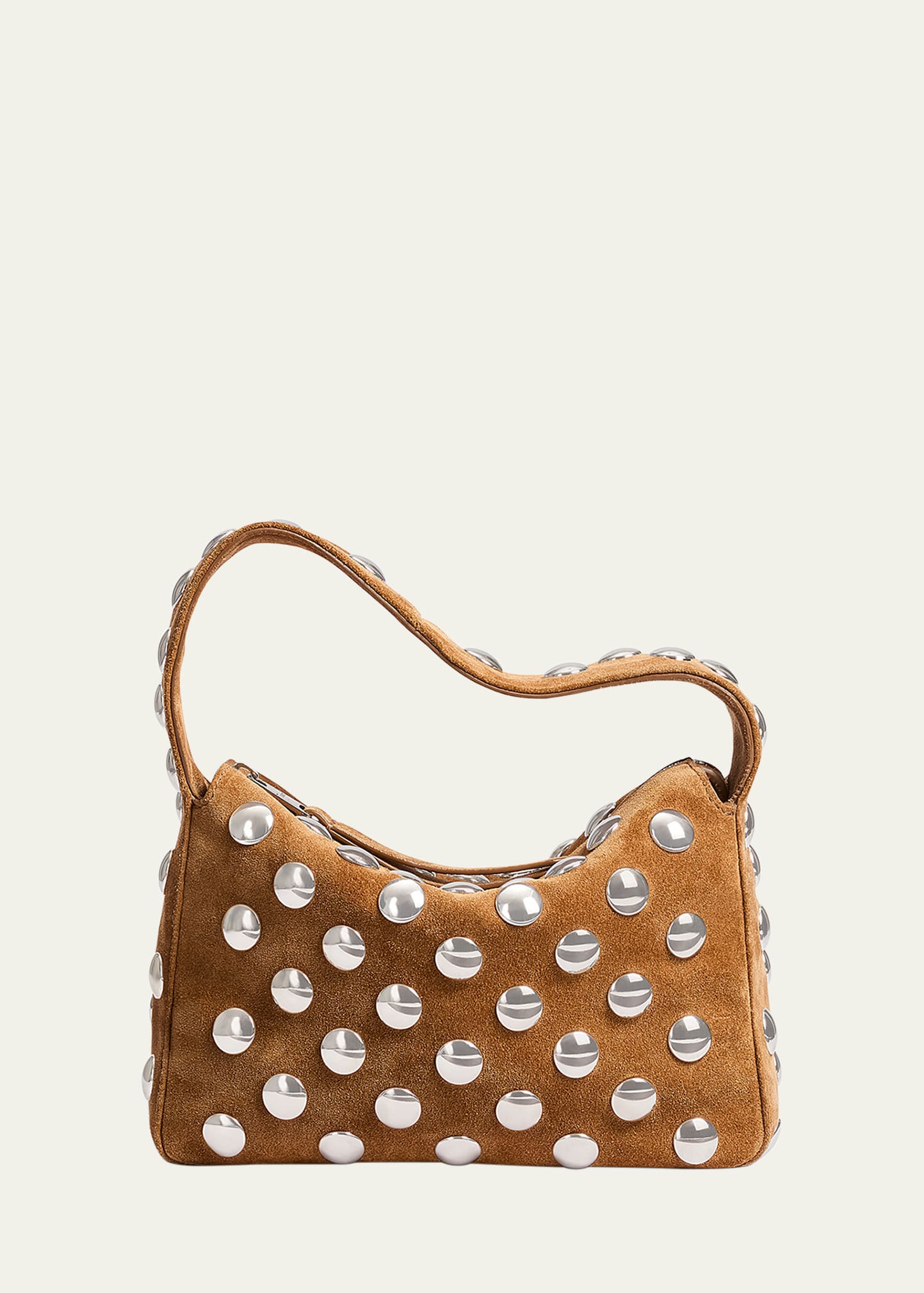 ■KHAITE■Elena スモール スタッズ スエード ショルダーバッグ Small Elena Bag in Mud Suede with Studs – KHAITE
