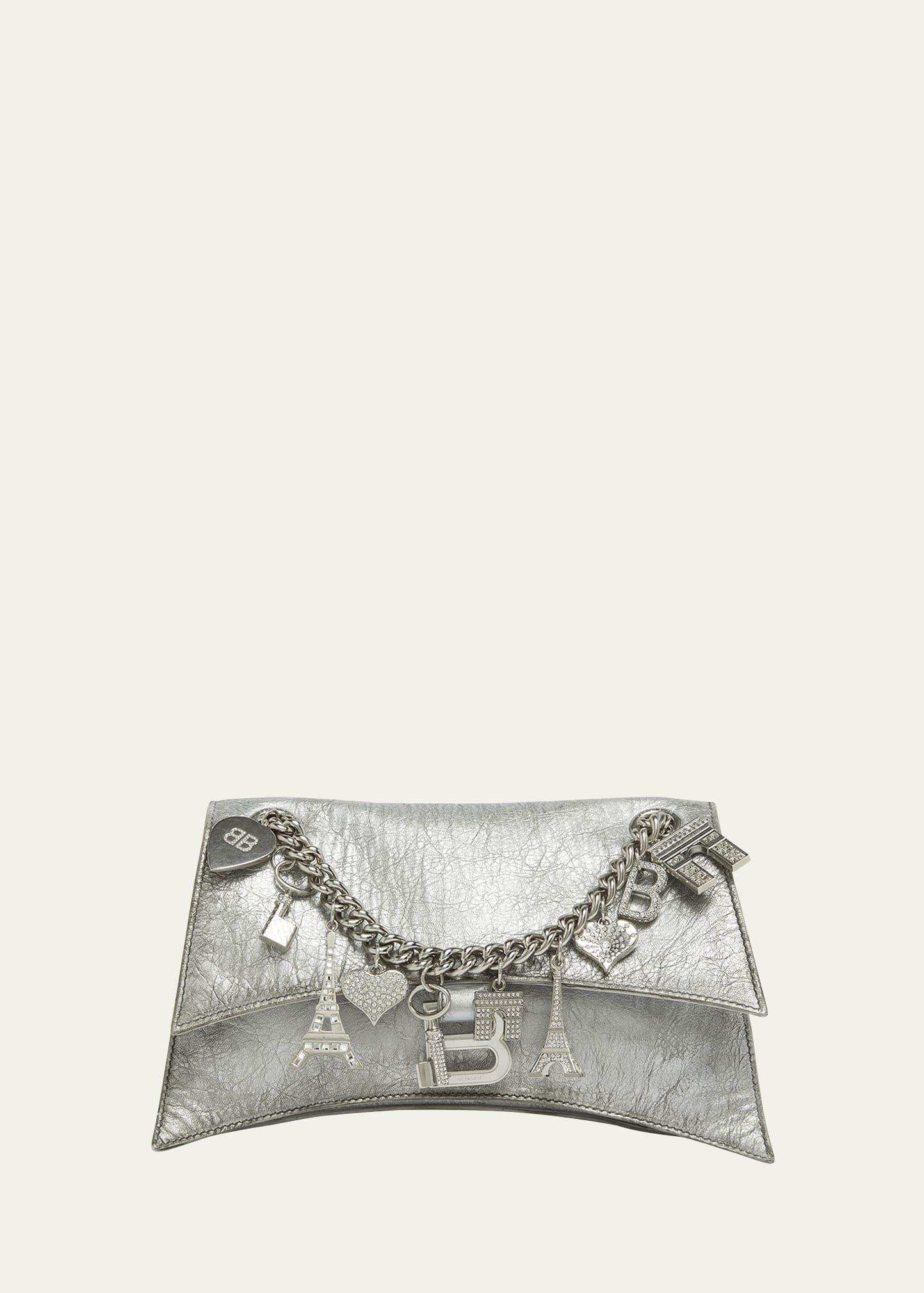 BALENCIAGA Crush M Bロゴ クロコ型押し ショルダーバッグ 都会的 バレンシアガ ショルダーバッグ CRUSH M B クロコ型押し