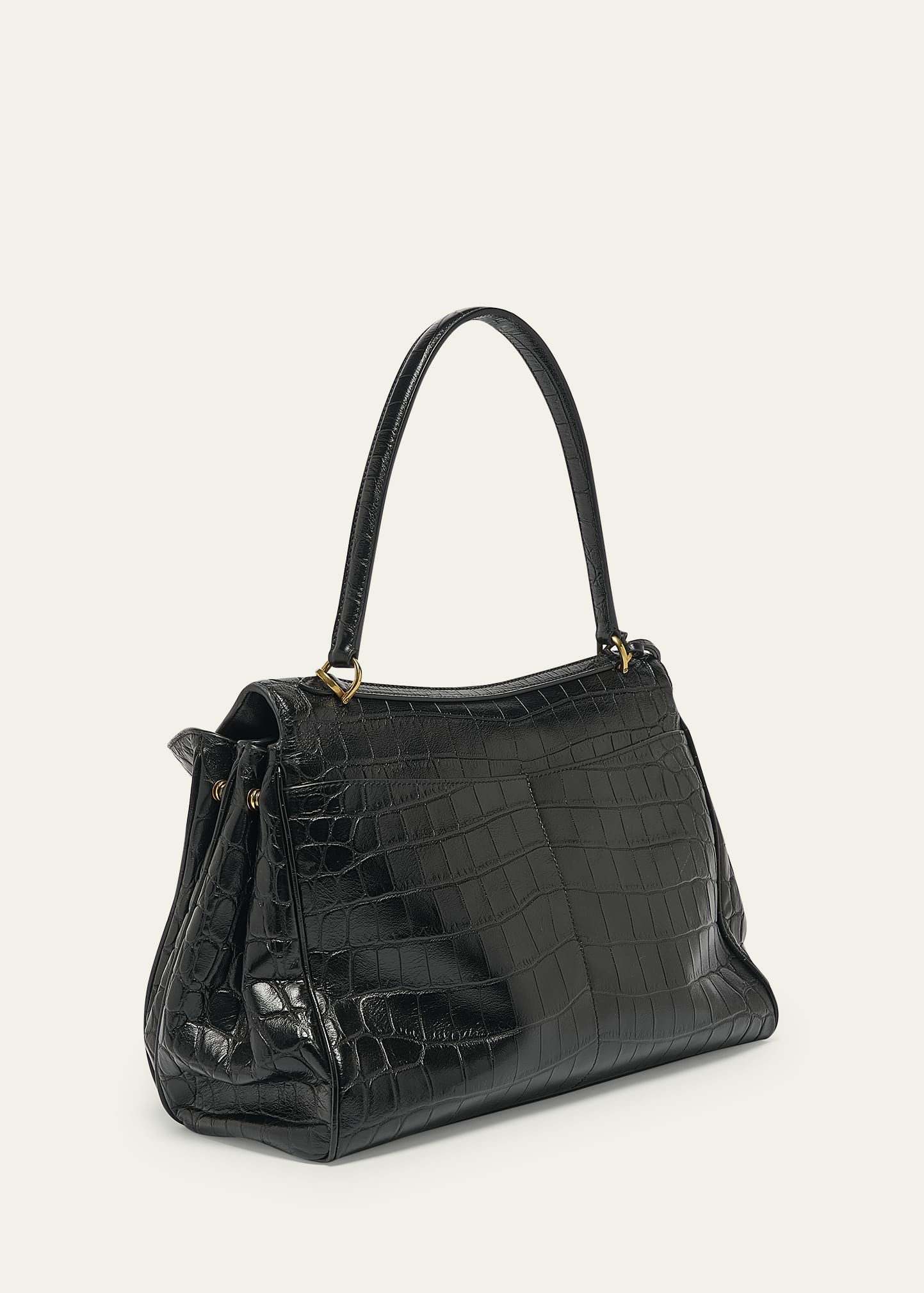 Balenciaga Rodeo Medium Croc-Embossed Top-Handle Bag - Bergdorf