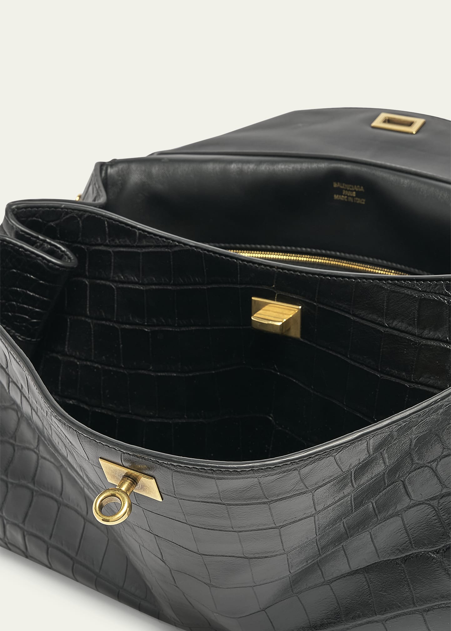 Balenciaga Rodeo Medium Croc-Embossed Top-Handle Bag - Bergdorf