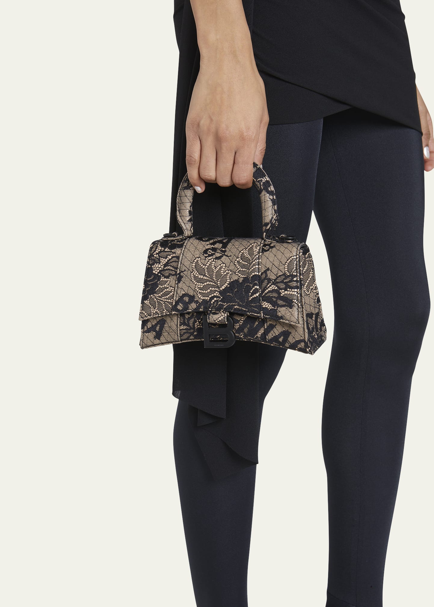 Balenciaga Hourglass XS Lace Top-Handle Bag - Bergdorf Goodman