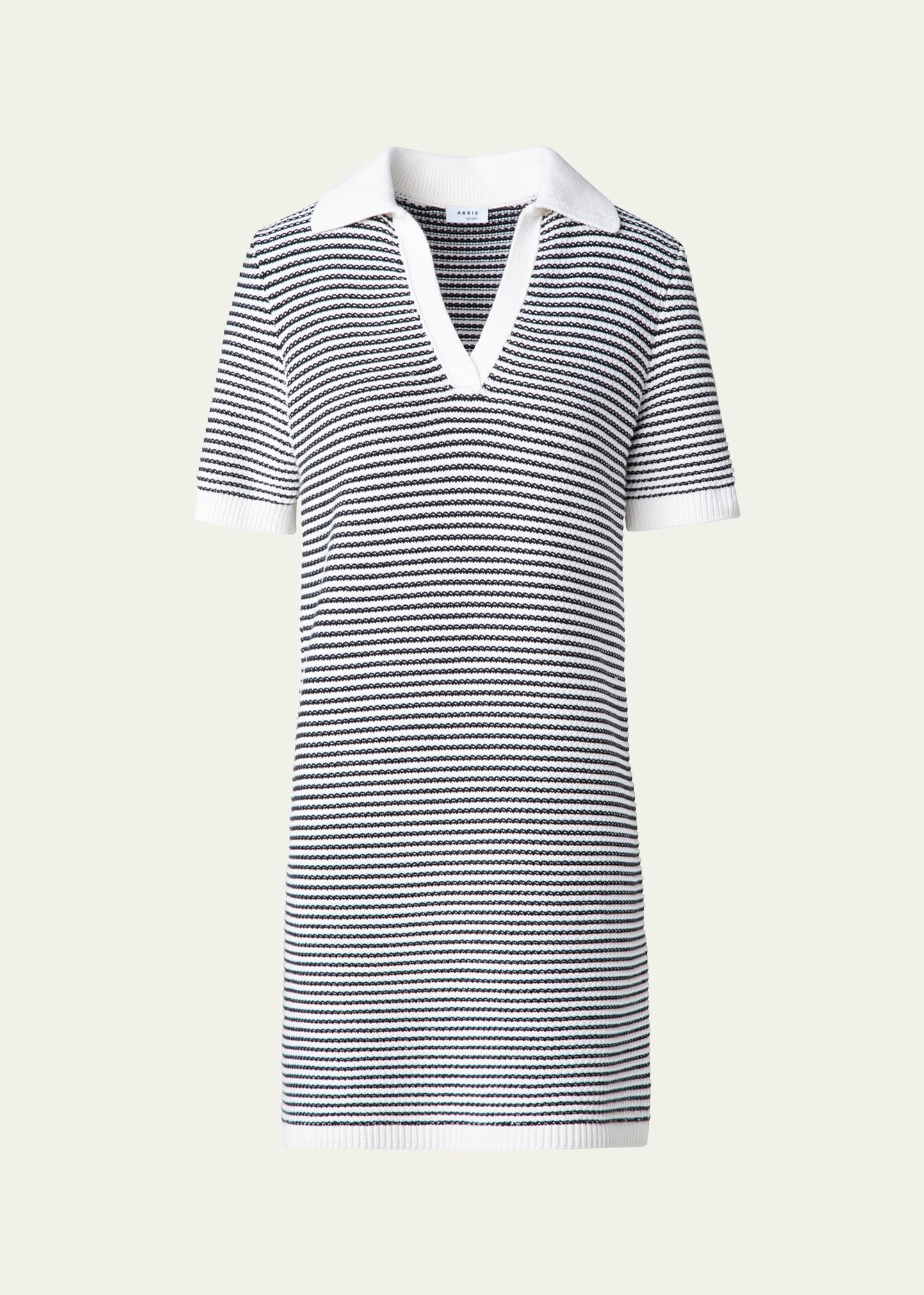 chunky tweed knit mini polo dress