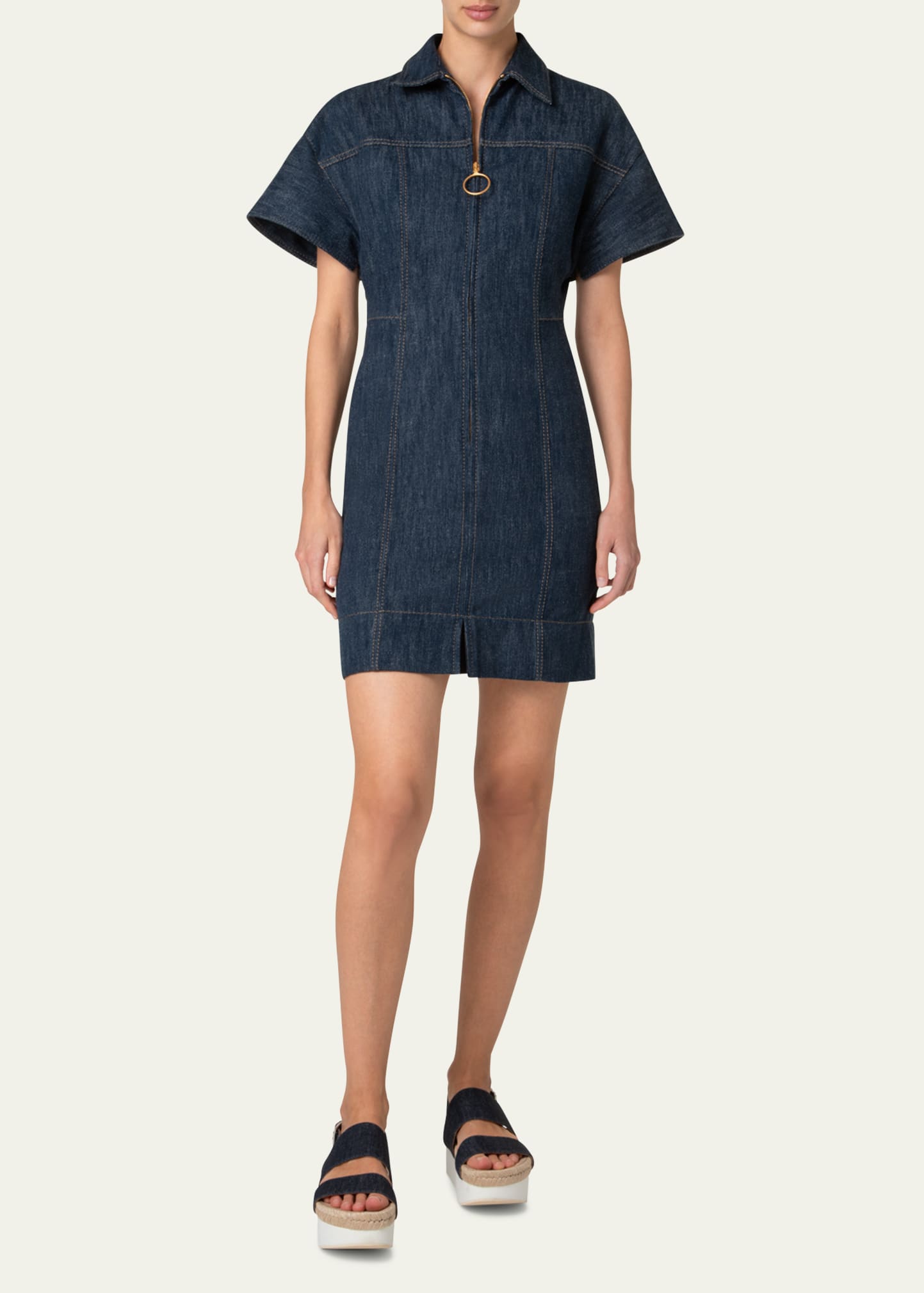 mini cotton wool denim dress