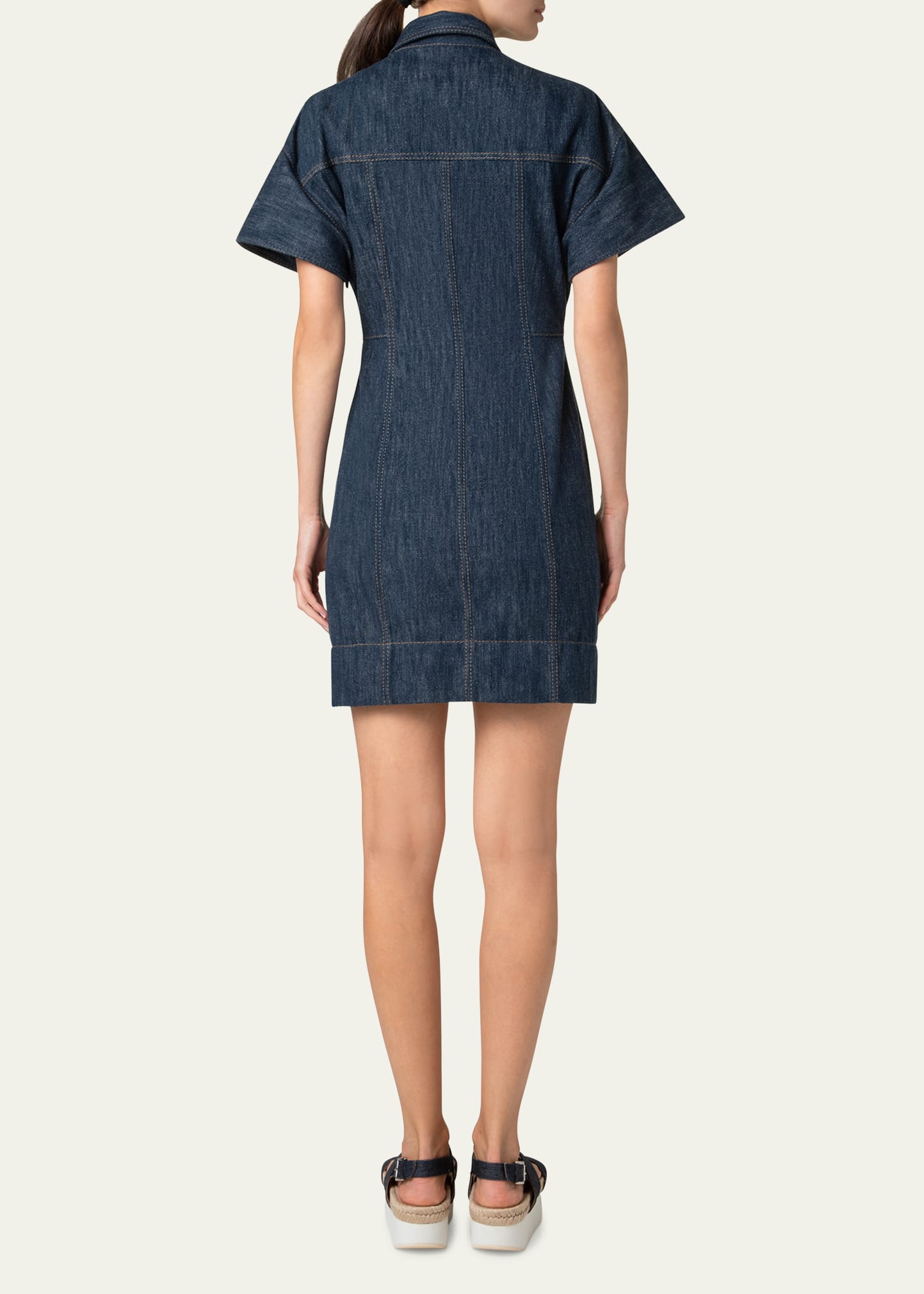 mini cotton wool denim dress
