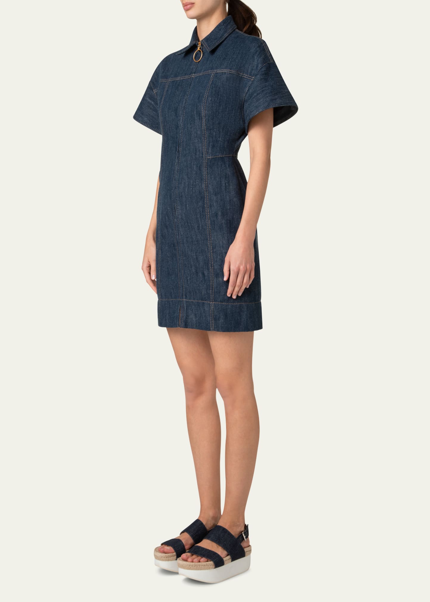 mini cotton wool denim dress