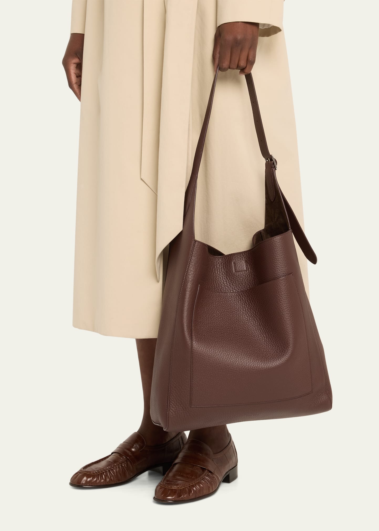 THE ROW Blake Hobo in Lux Grained Leather - Bergdorf Goodman