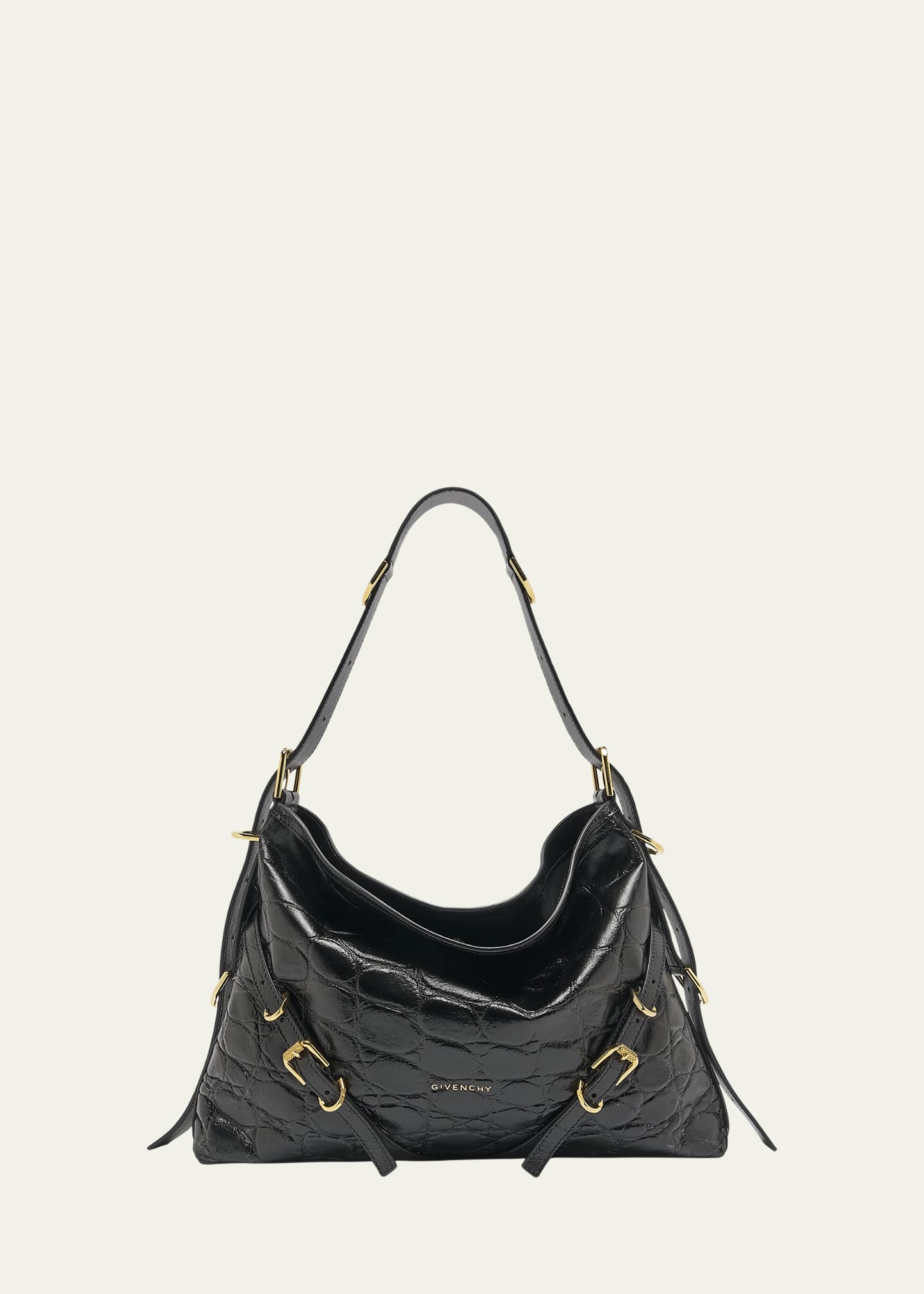 【関税&送料込】Givenchy Voyoum Medium Grainy Leather Should Medium Voyou bag in shiny leather in - black | Givenchy US