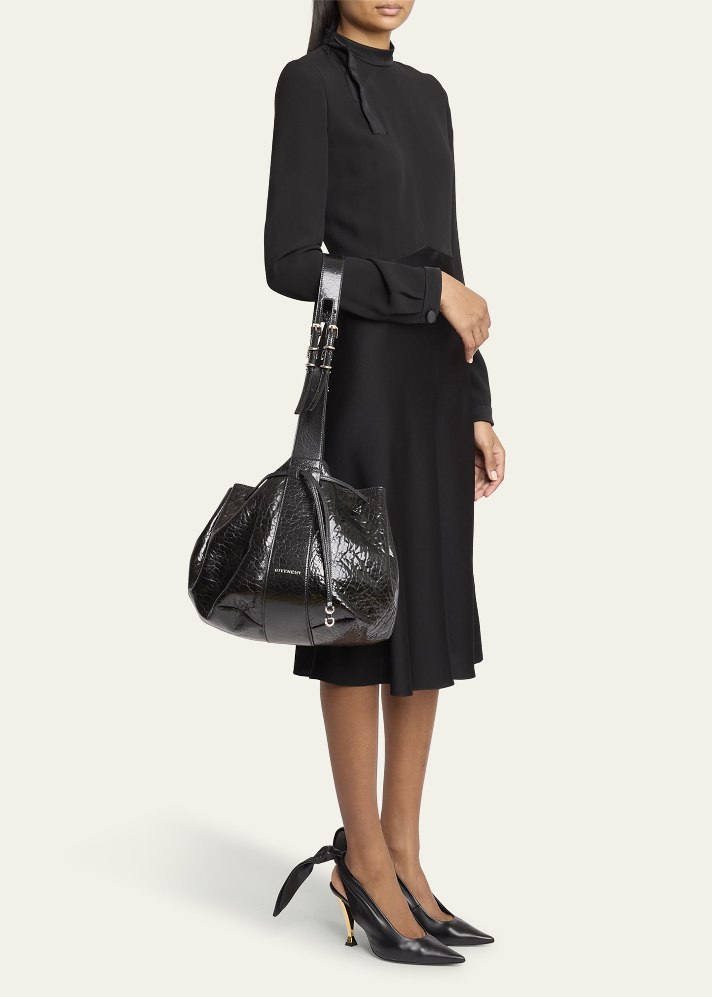 Givenchy Pumpkin Medium Shoulder Bag in Embossed Leather