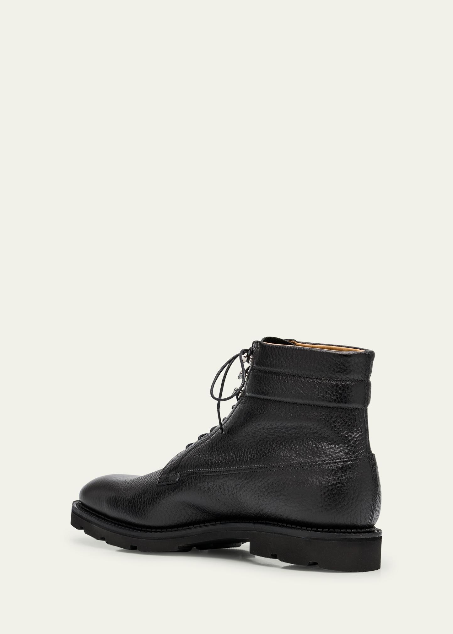 John Lobb Men's Alder Grained Leather Hiking Boots - Bergdorf Goodman
