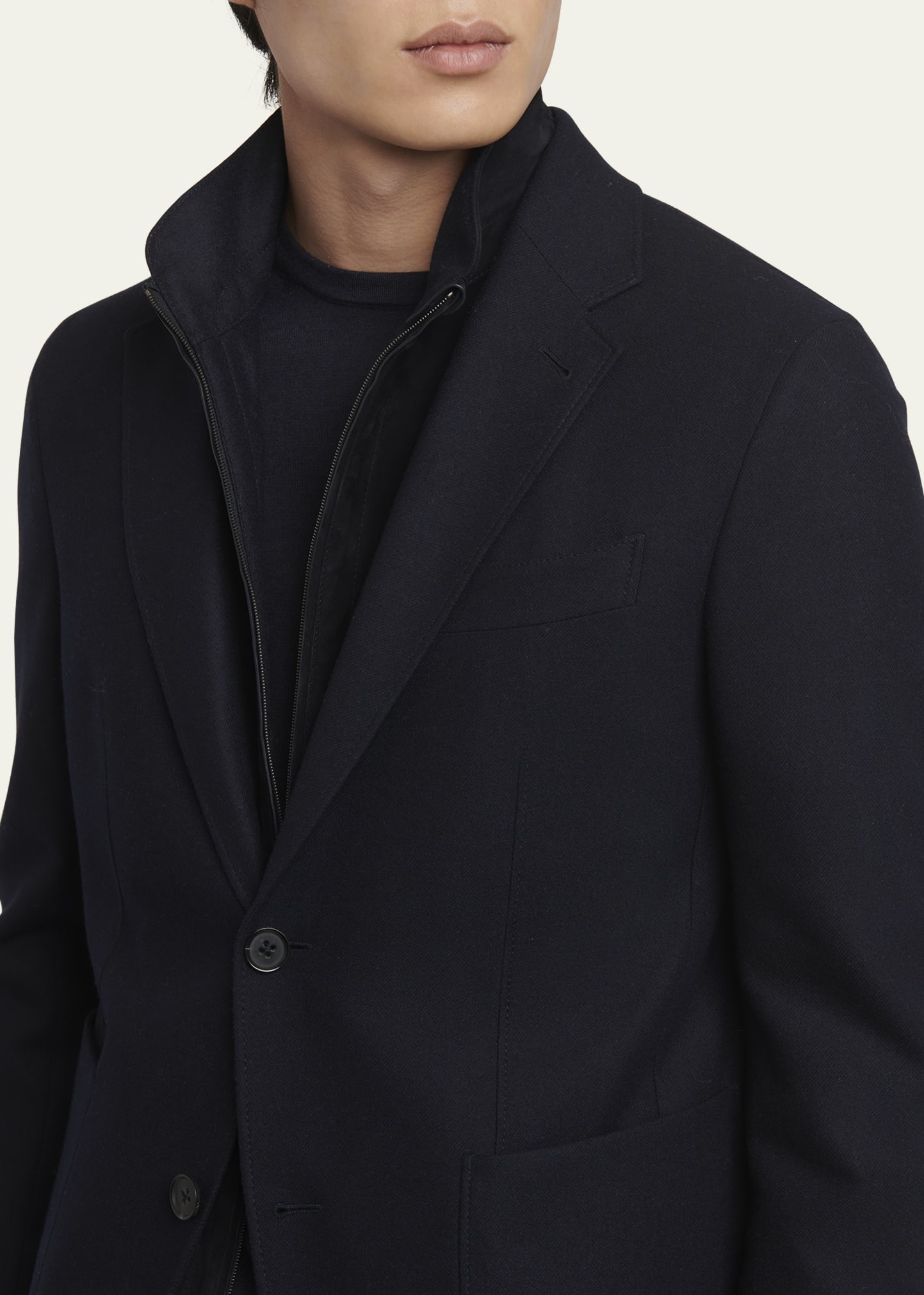 ZEGNA Men's Trofeo Blazer with Suede Bib - Bergdorf Goodman