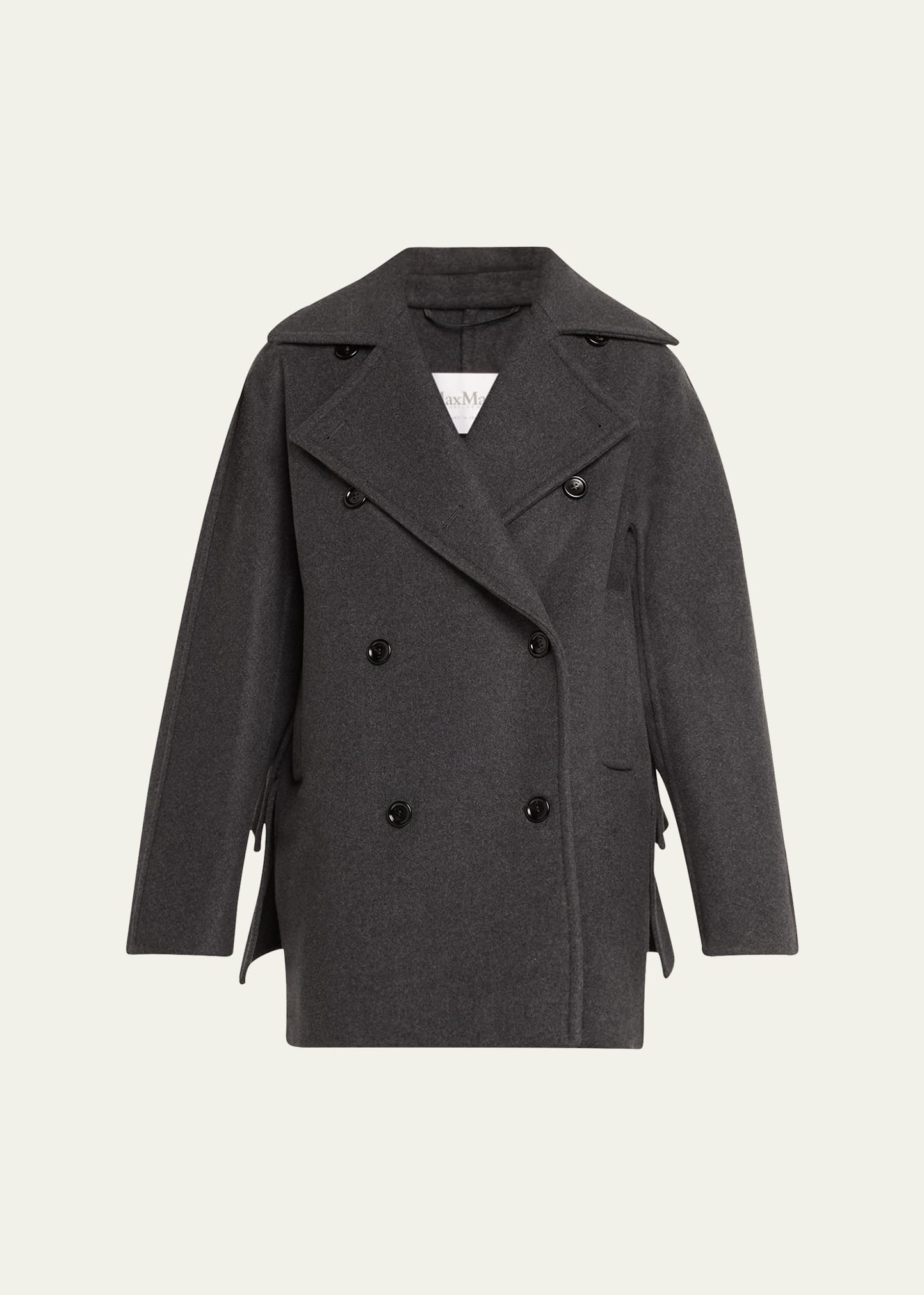 ブルゾン Max Mara Asturie1234' Grey Cashmere Blend Coat Max Mara 'asturie1234' cashmere blend coat | The Fashion Square
