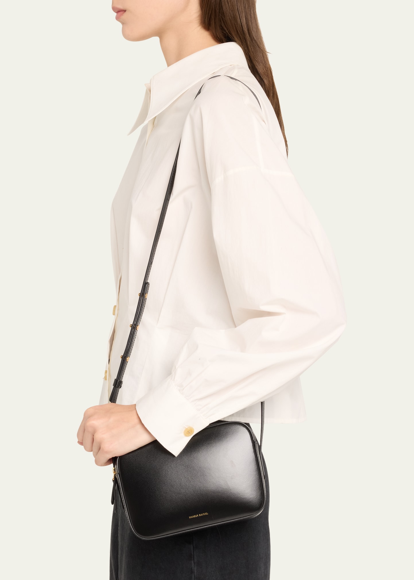 Mansur Gavriel Double Zip Leather Camera Crossbody Bag - Bergdorf