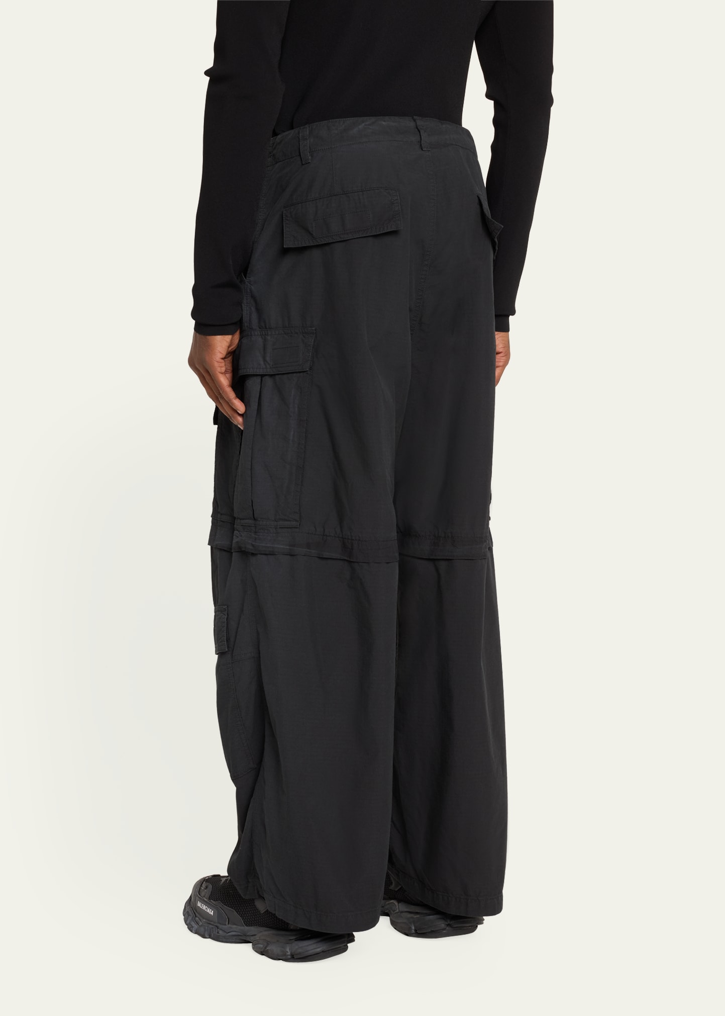 パンツ 25ss Balenciaga Striped Cupro Oversized Trousers Balenciaga Men's Ripstop Large Cargo Pants - Bergdorf Goodman