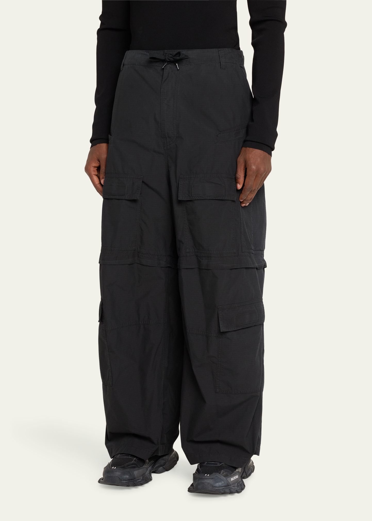 【関税&送料込】Balenciaga Striped Cupro Oversized Trousers Balenciaga Men's Ripstop Large Cargo Pants - Bergdorf Goodman