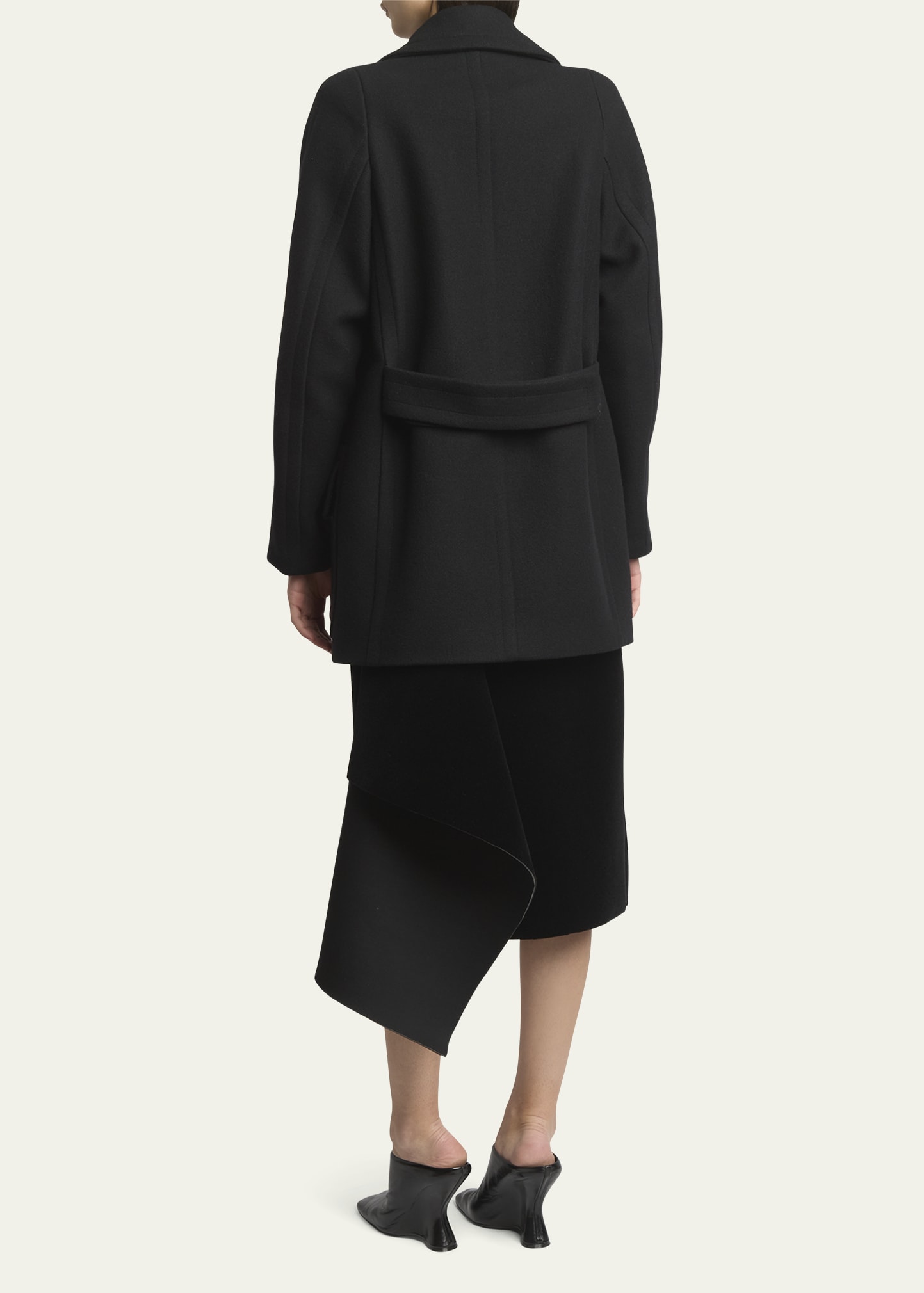 Dries Van Noten Randia Double-Breasted Short Wool Coat