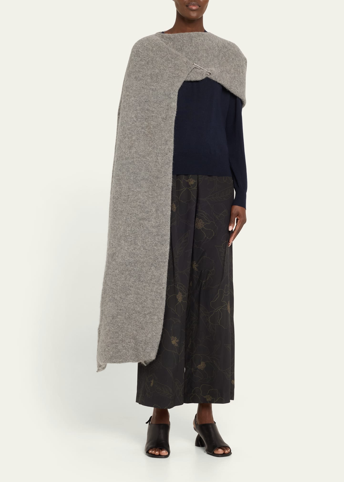Dries Van Noten Teddy Safety-Pin Knit Scarf - Bergdorf Goodman