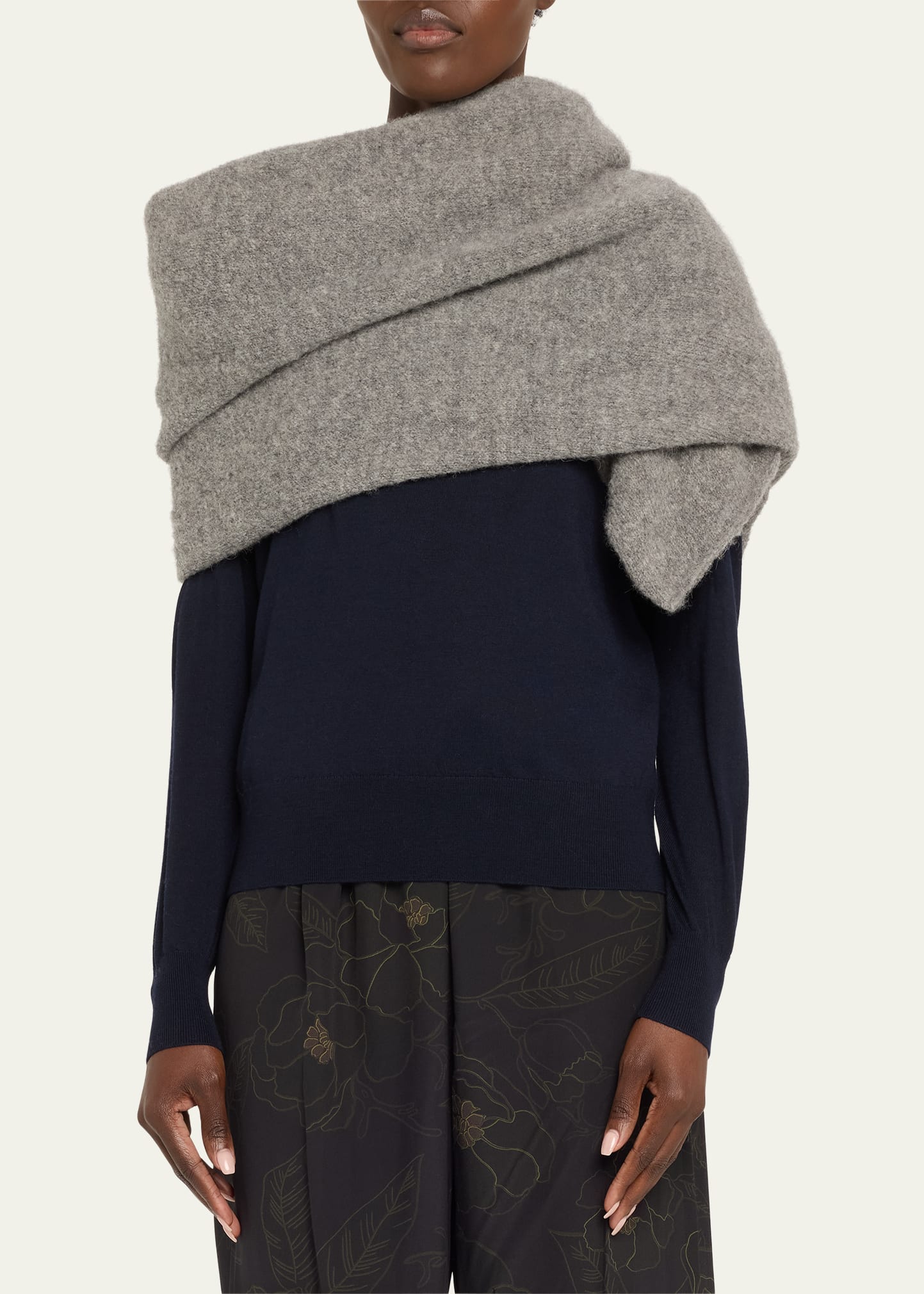 Dries Van Noten Teddy Safety-Pin Knit Scarf - Bergdorf Goodman