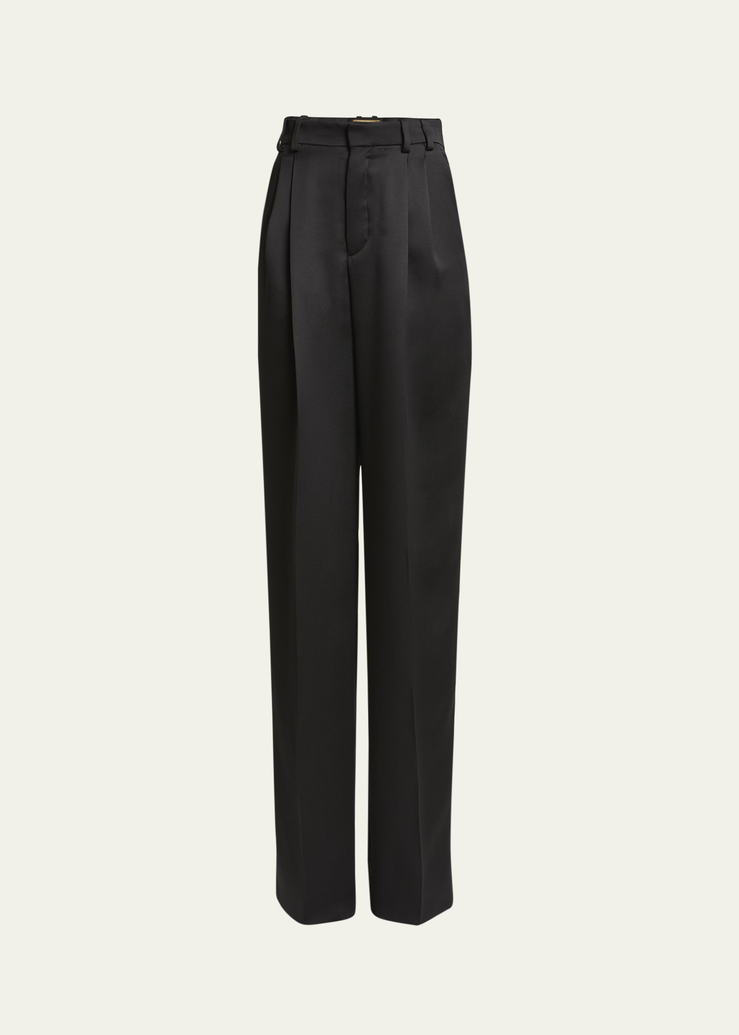 Saint Laurent Satin Straight-Leg Trousers - Bergdorf Goodman