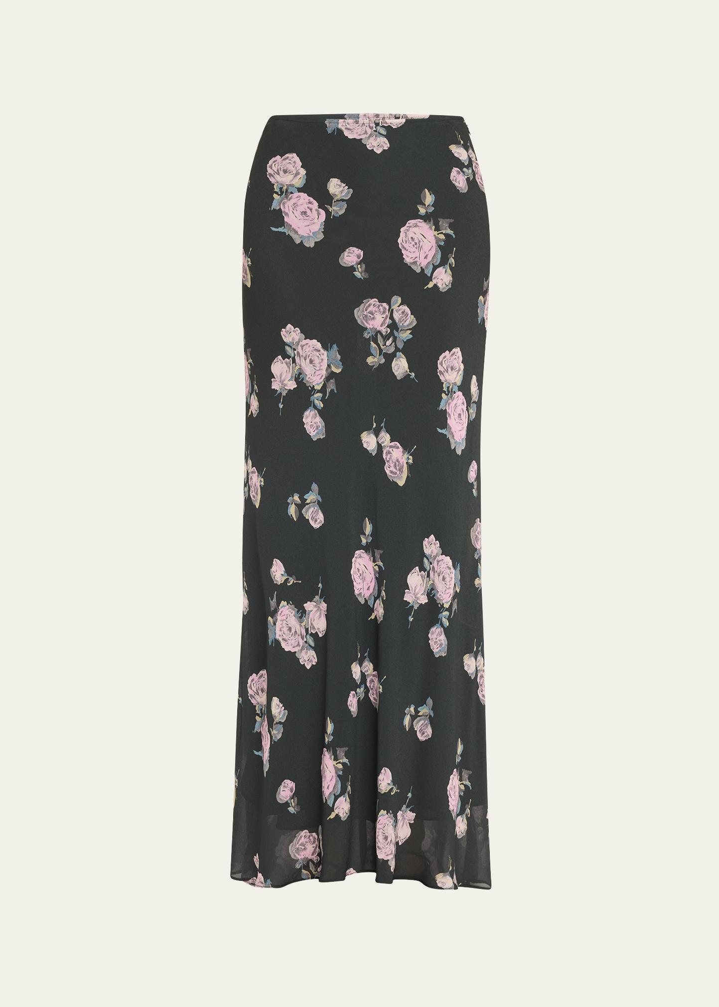 Ganni Floral Crepe Maxi Skirt - Bergdorf Goodman