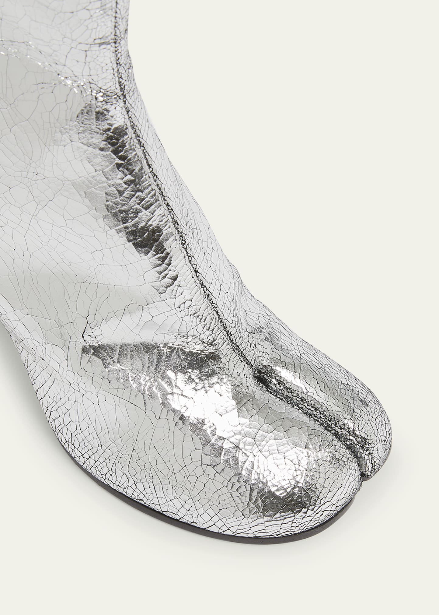 Maison Margiela Tabi Split-Toe Metallic Leather Ankle Boots