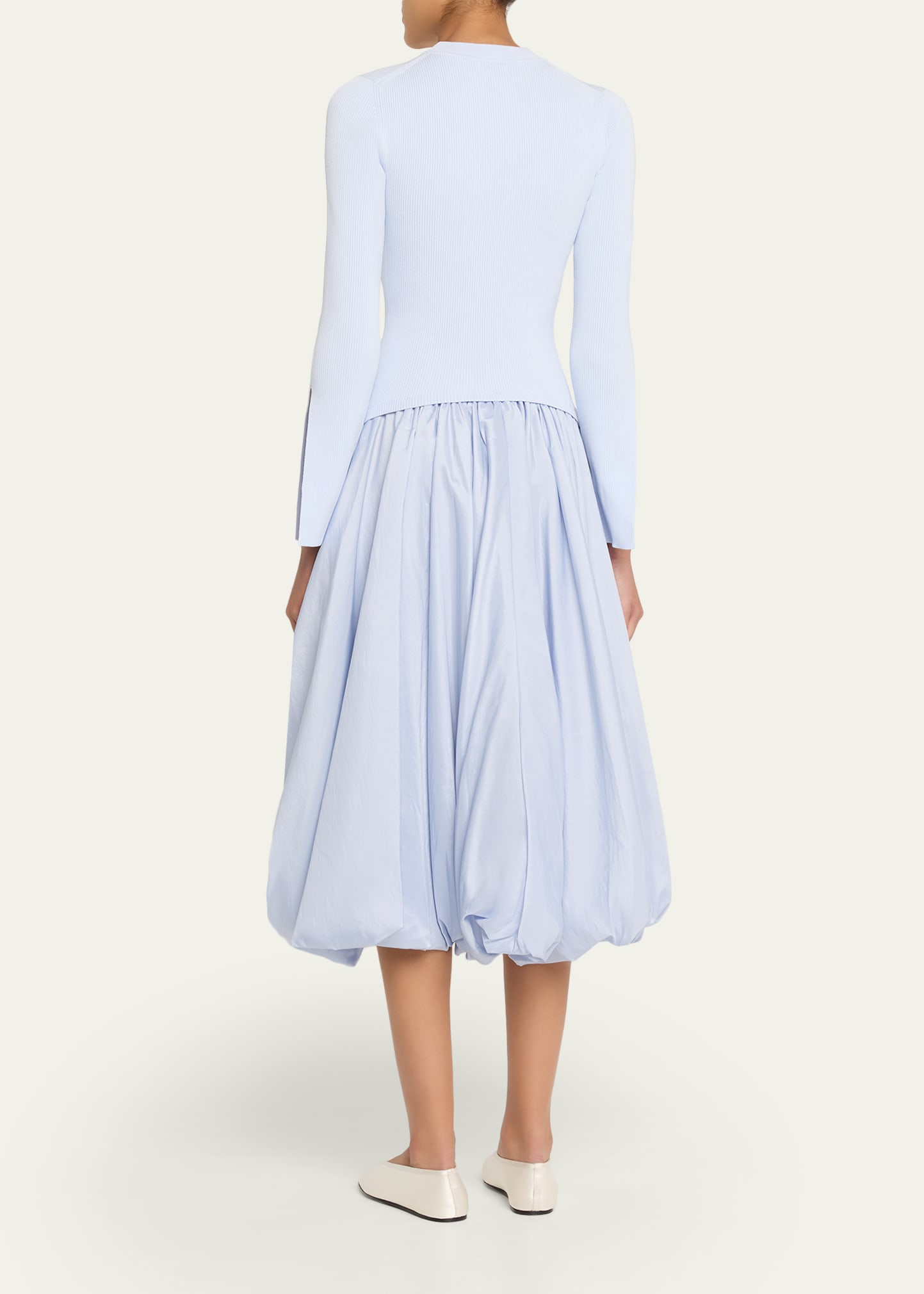 SIMKHAI Kenlie Long-Sleeve Bubble Midi Dress - Bergdorf Goodman