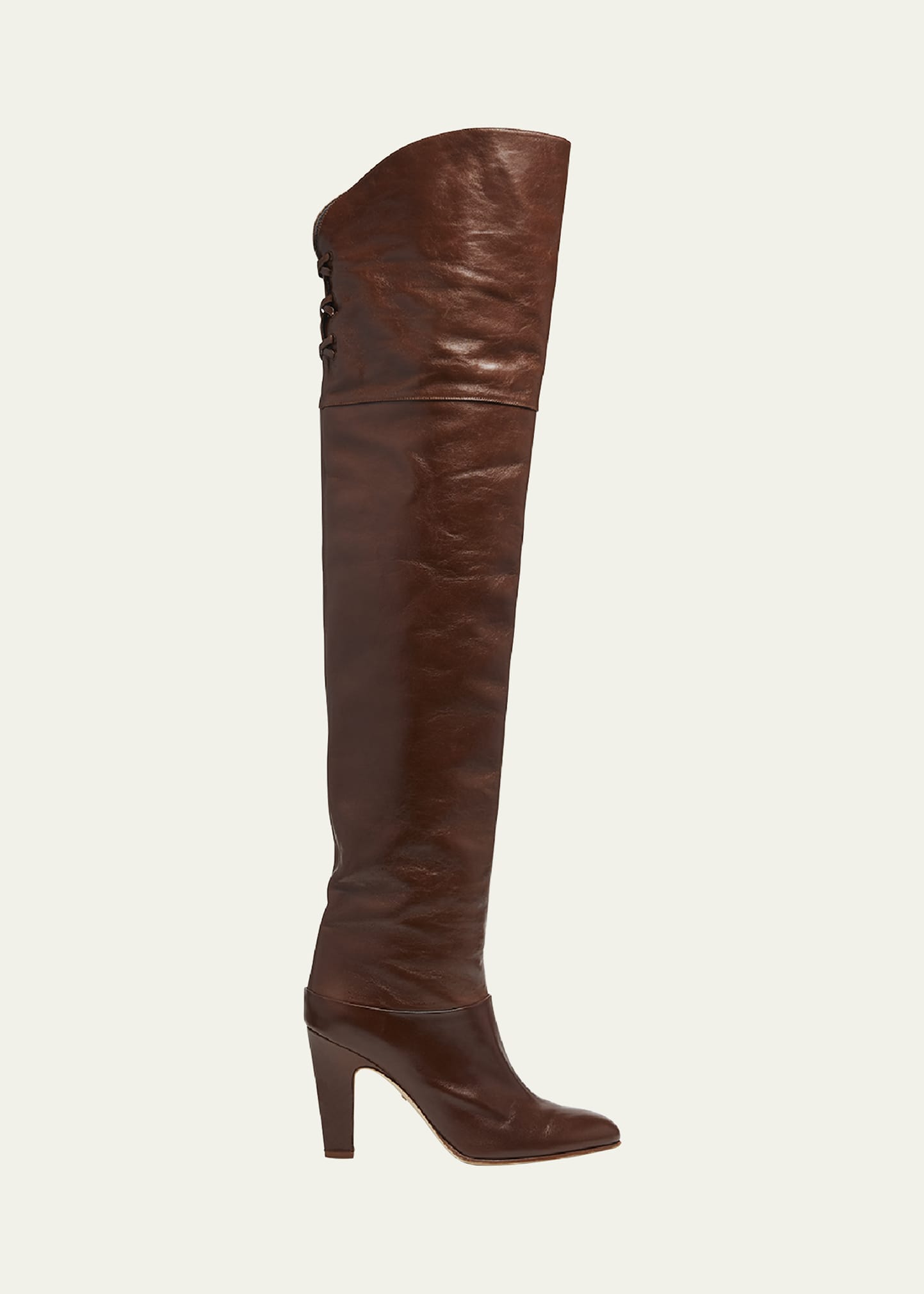 ロングブーツ Chloe Eve Khaki Green Leather Boot Chloé Eve Khaki Green Leather Boot | italist