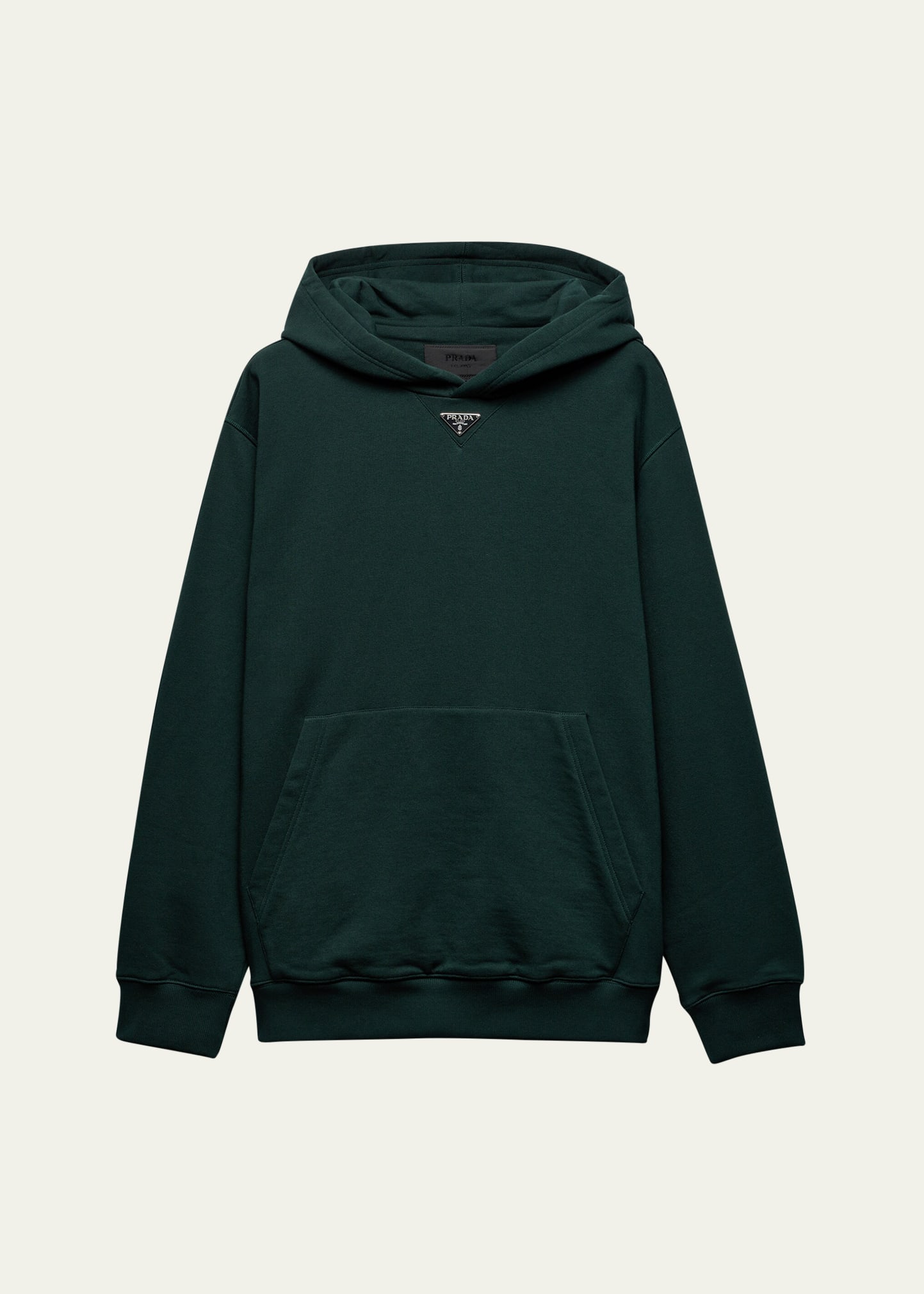 パーカー・フーディ PRADA Men Hoodies UJL21CSOOO16HGF0207 grey Prada Men's Felpa Enamel Triangle Logo Hoodie - Bergdorf Goodman