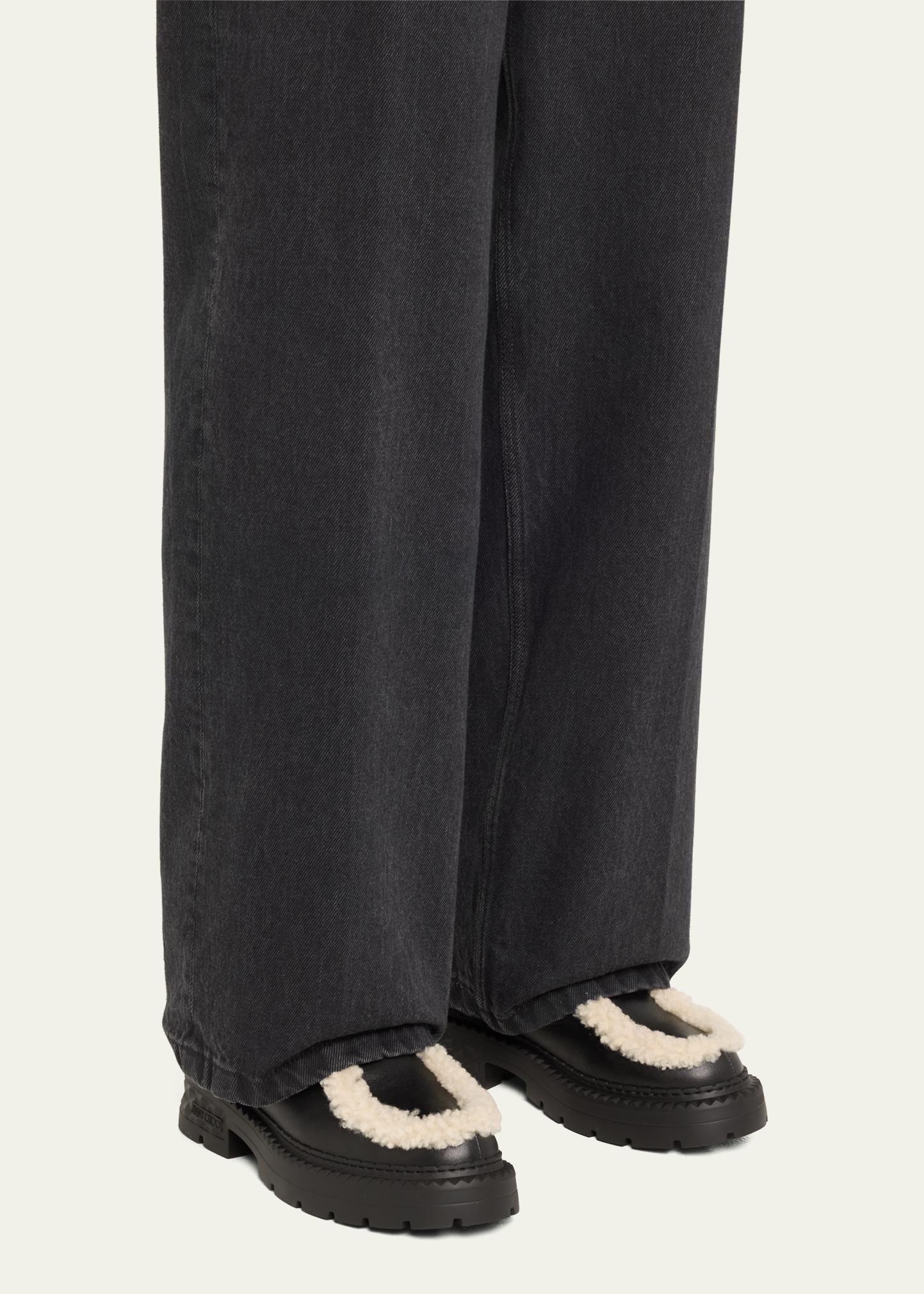 Jimmy Choo Shea Leather Shearling Ankle Boots - Bergdorf Goodman