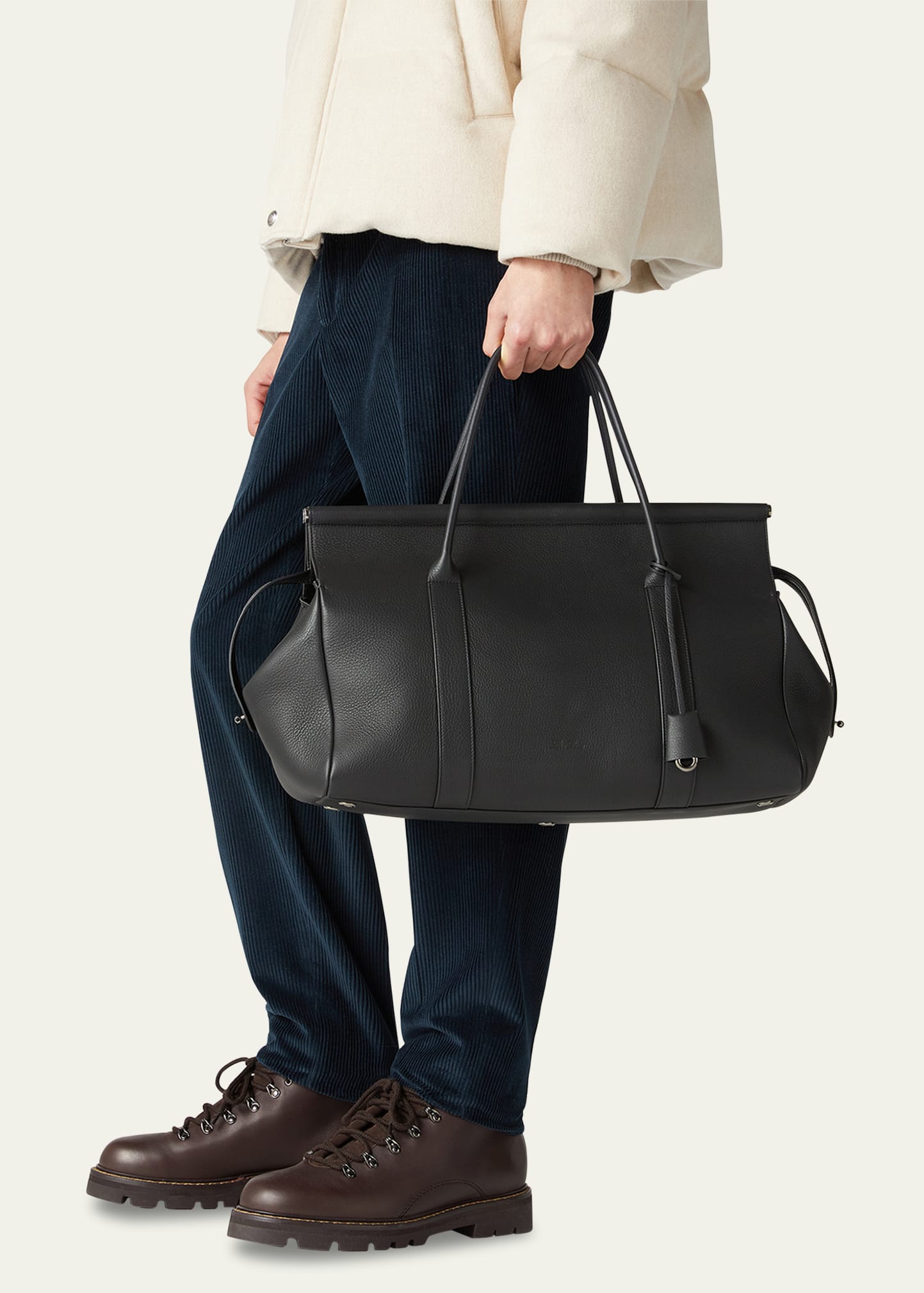 Loro Piana Men's Loom L42 Leather Weekender Bag - Bergdorf Goodman