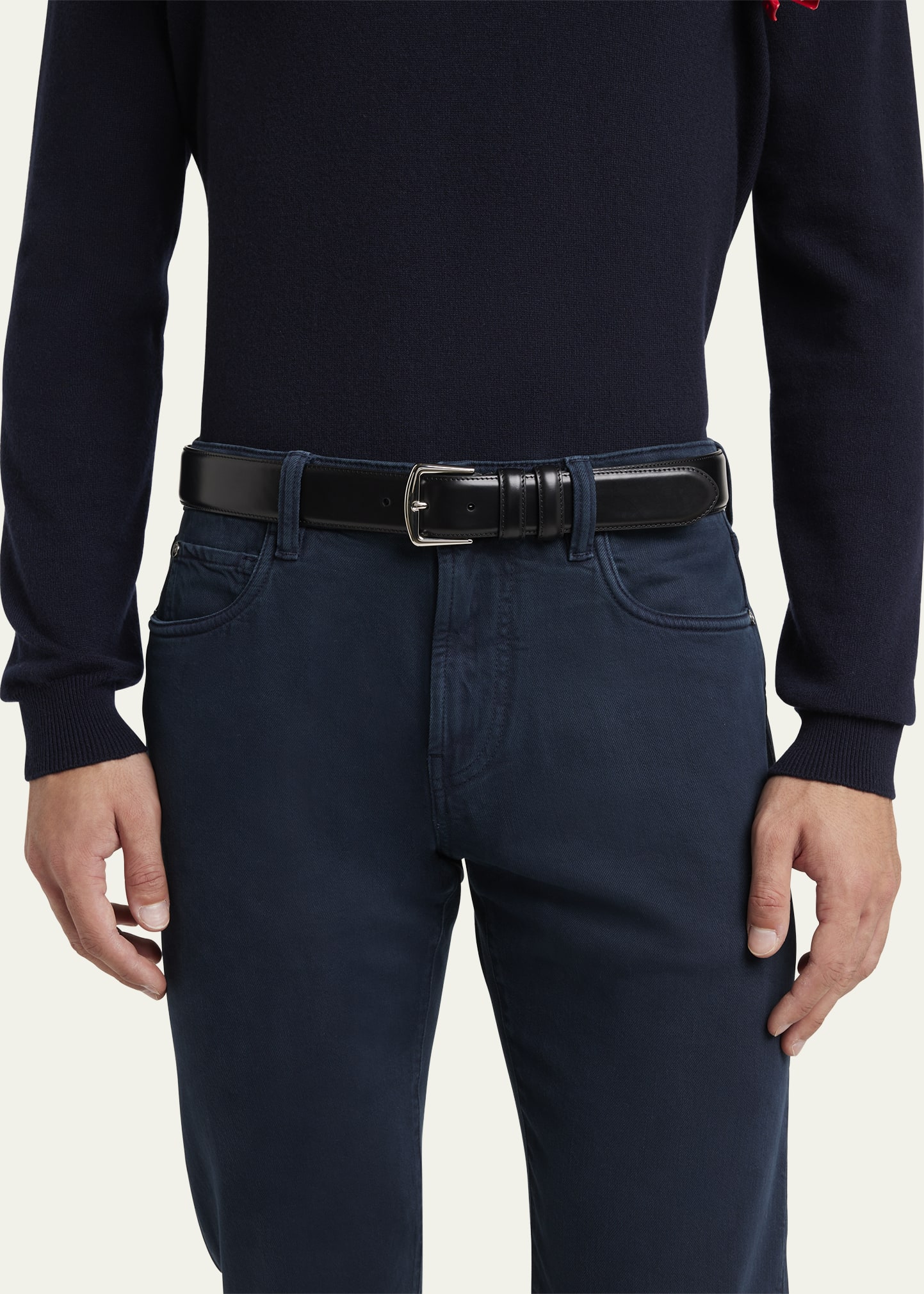Loro Piana ブラックレザーベルト 90/36 bg_4861172_100106_a