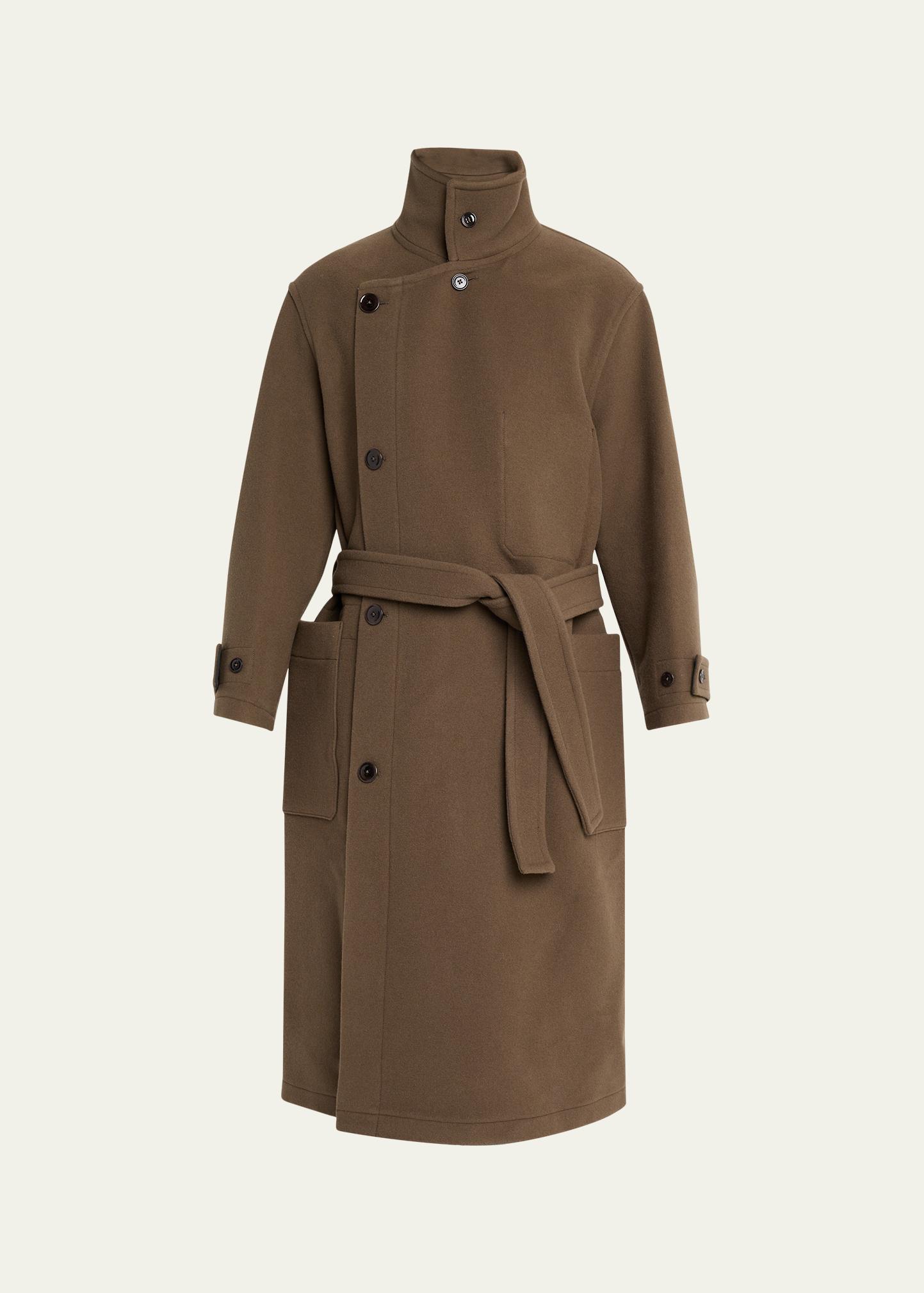 美品 LEMAIRE 24AW WRAP COAT DOUBLE WOOL LEMAIRE Men's Double Wool Wrap Coat - Bergdorf Goodman
