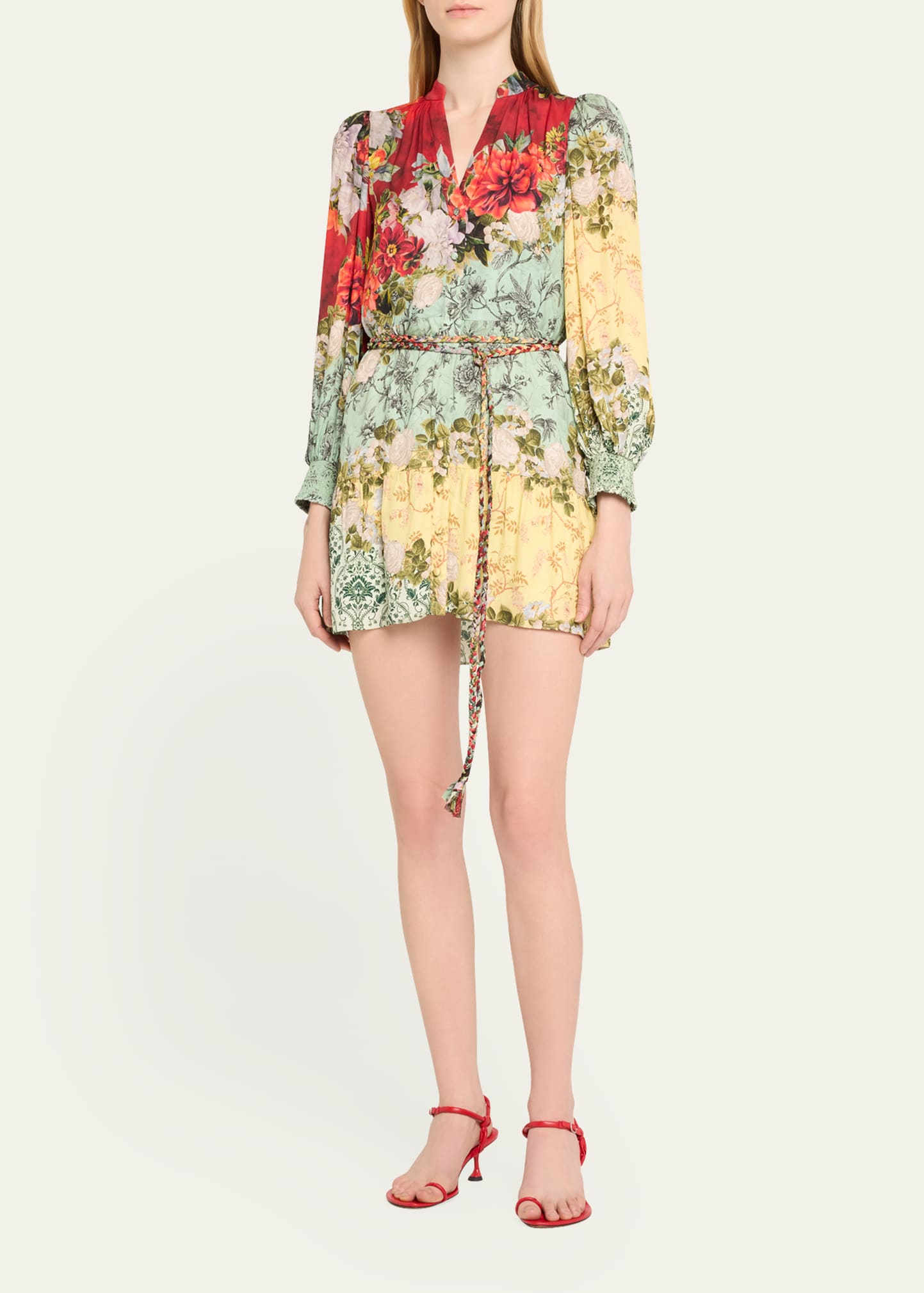 ALICE + OLIVIA Antonette Long-Sleeve Mini Dress - Bergdorf Goodman