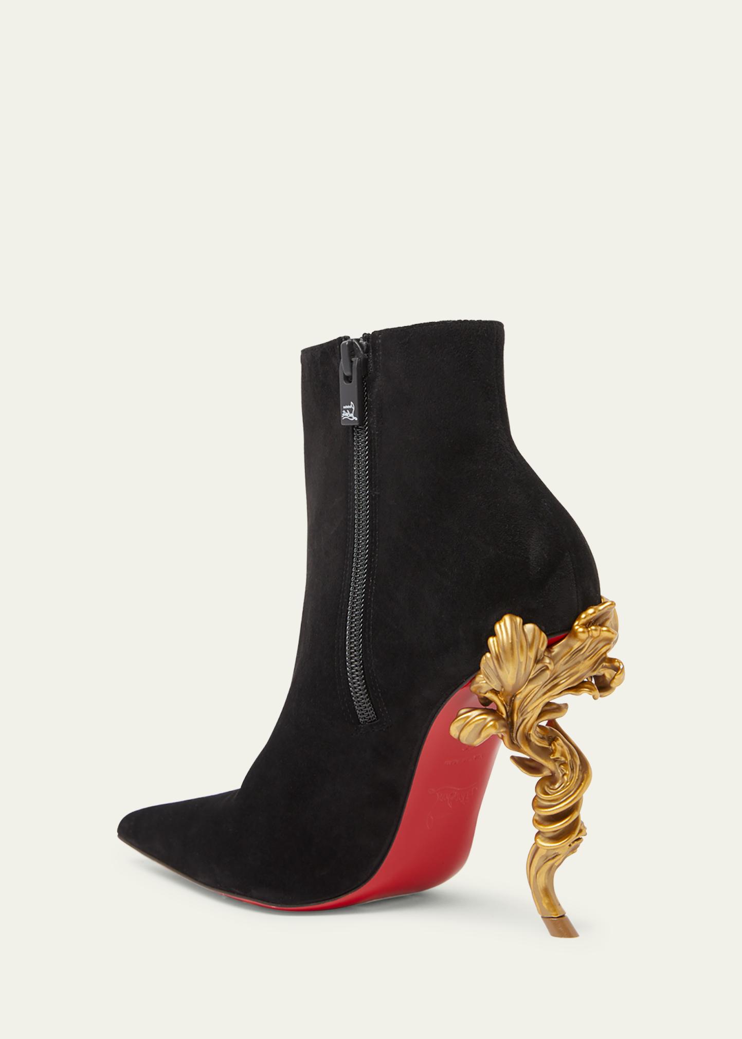 Size 41EU/8US - Christian Louboutin Suede Ankle Boots NEW! Christian Louboutin Study 55 Blue Suede Silver Spike Block  main image 2