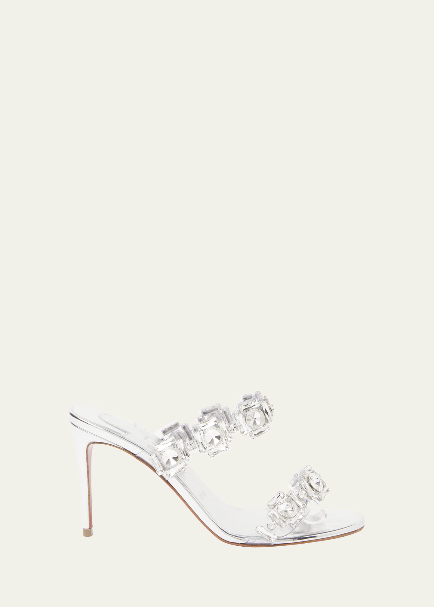 Just Jewel Clear Red Sole Slide Sandals