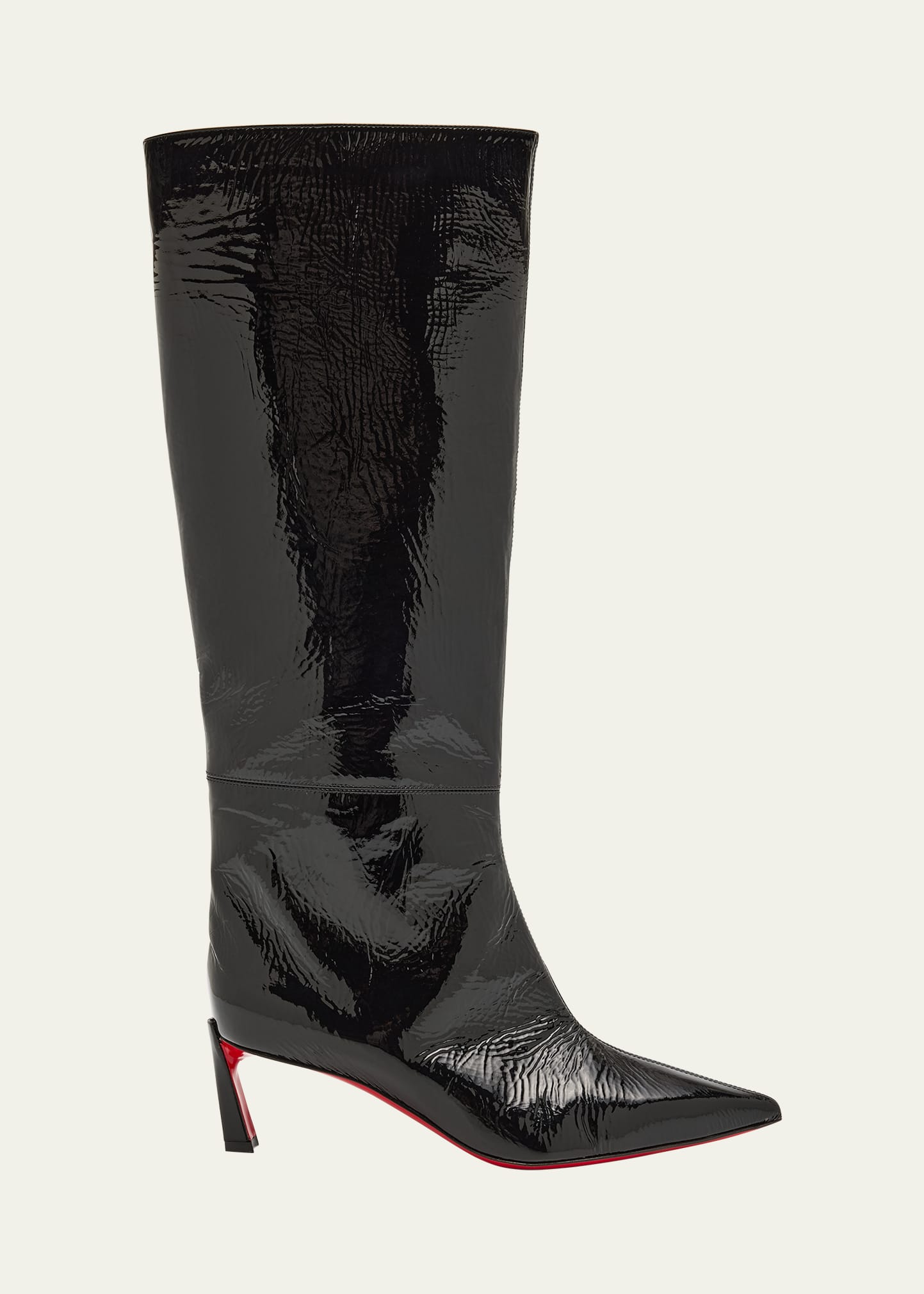 Christian Louboutin Patent Leather Red Sole Tall Boots Bergdorf Goodman