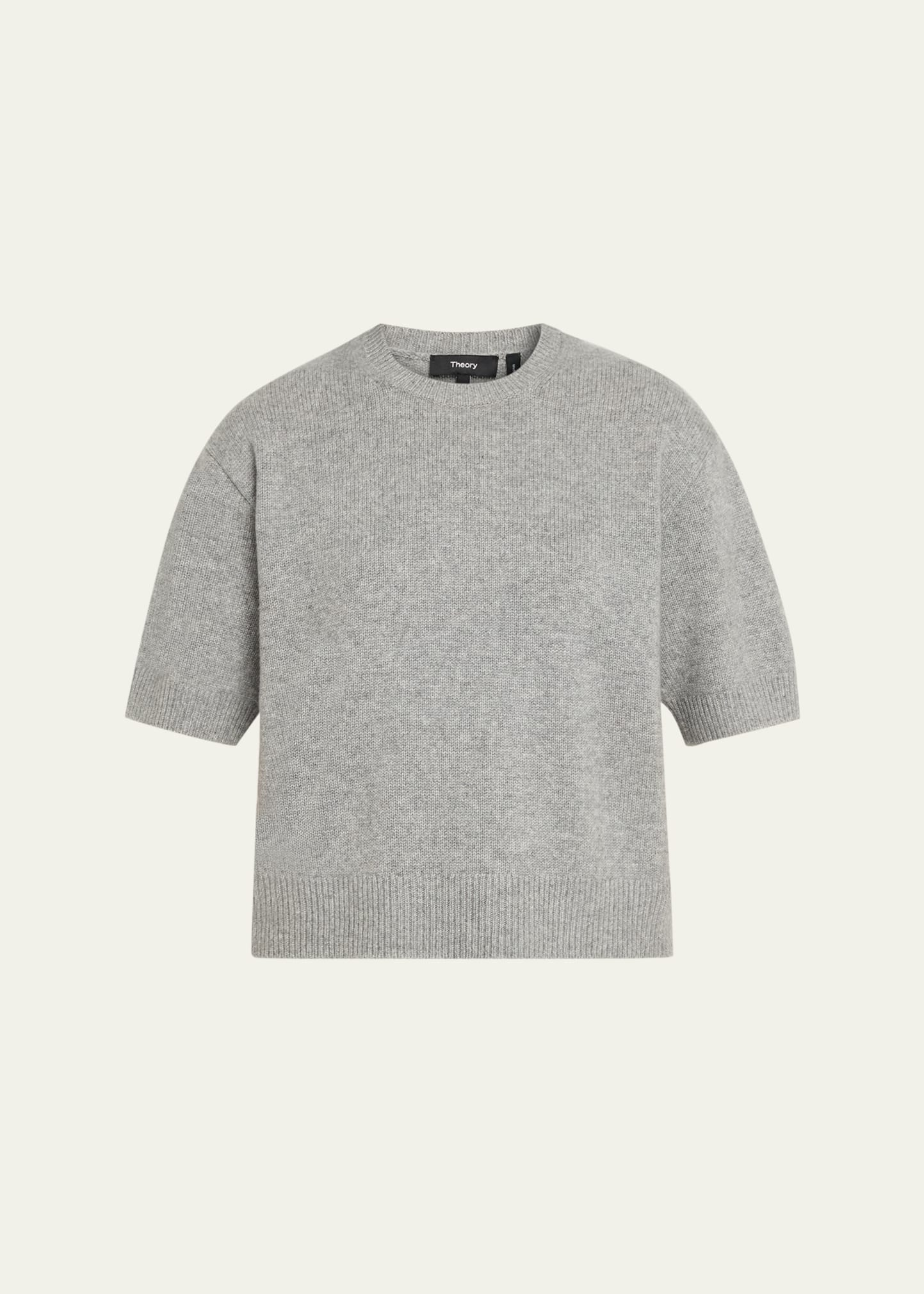 Theory Cashmere Cropped Short-Sleeve T-Shirt - Bergdorf Goodman