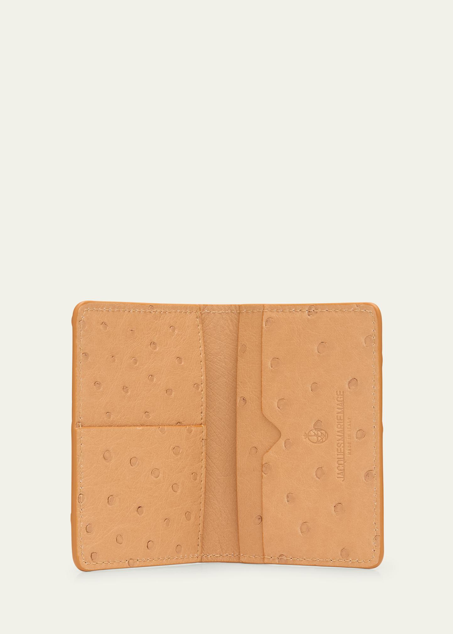 Jacques Marie Mage Men's Cassandre Ostrich Bifold Wallet