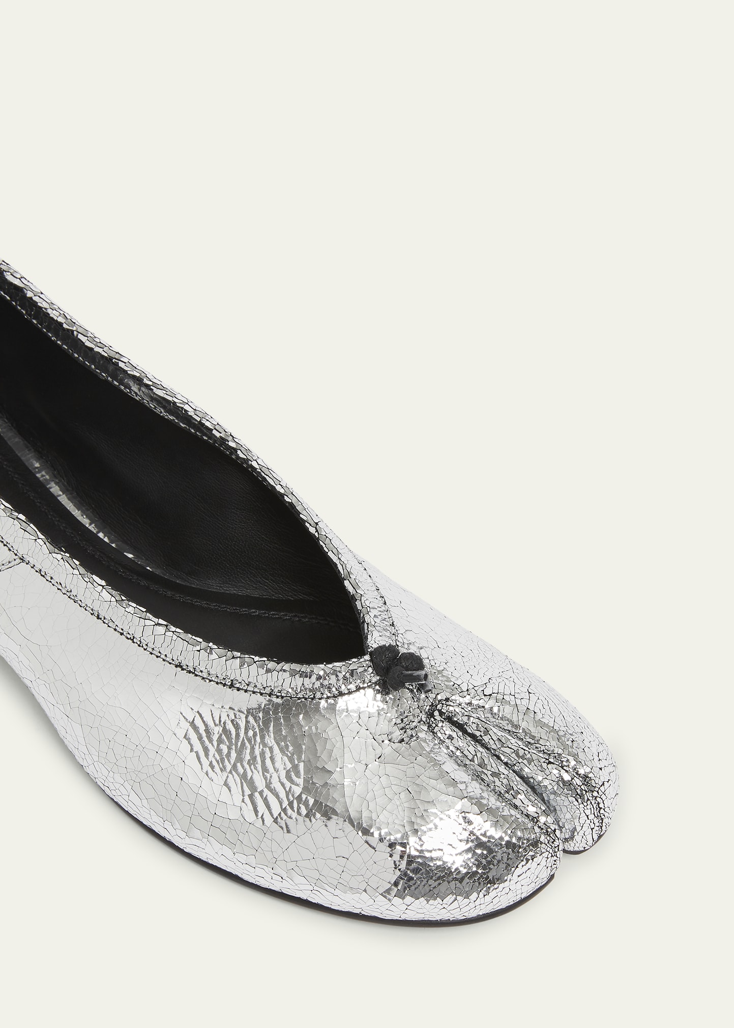 Maison Margiela Tabi Metallic Split-Toe Ballerina Flats - Bergdorf