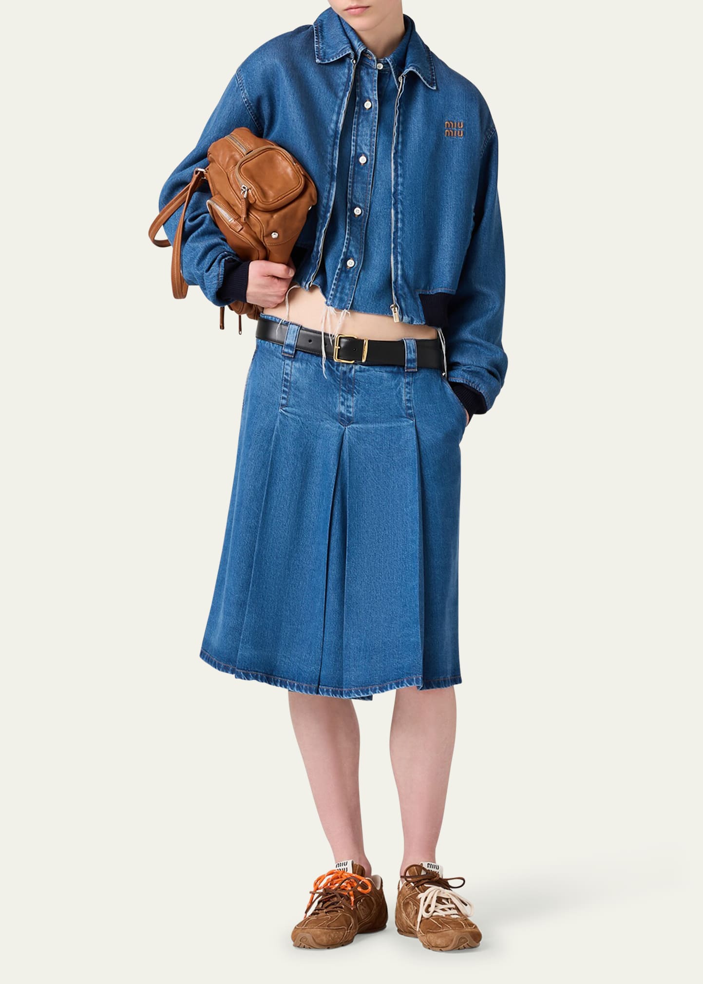 Miu Miu Cropped Denim Jacket - Bergdorf Goodman