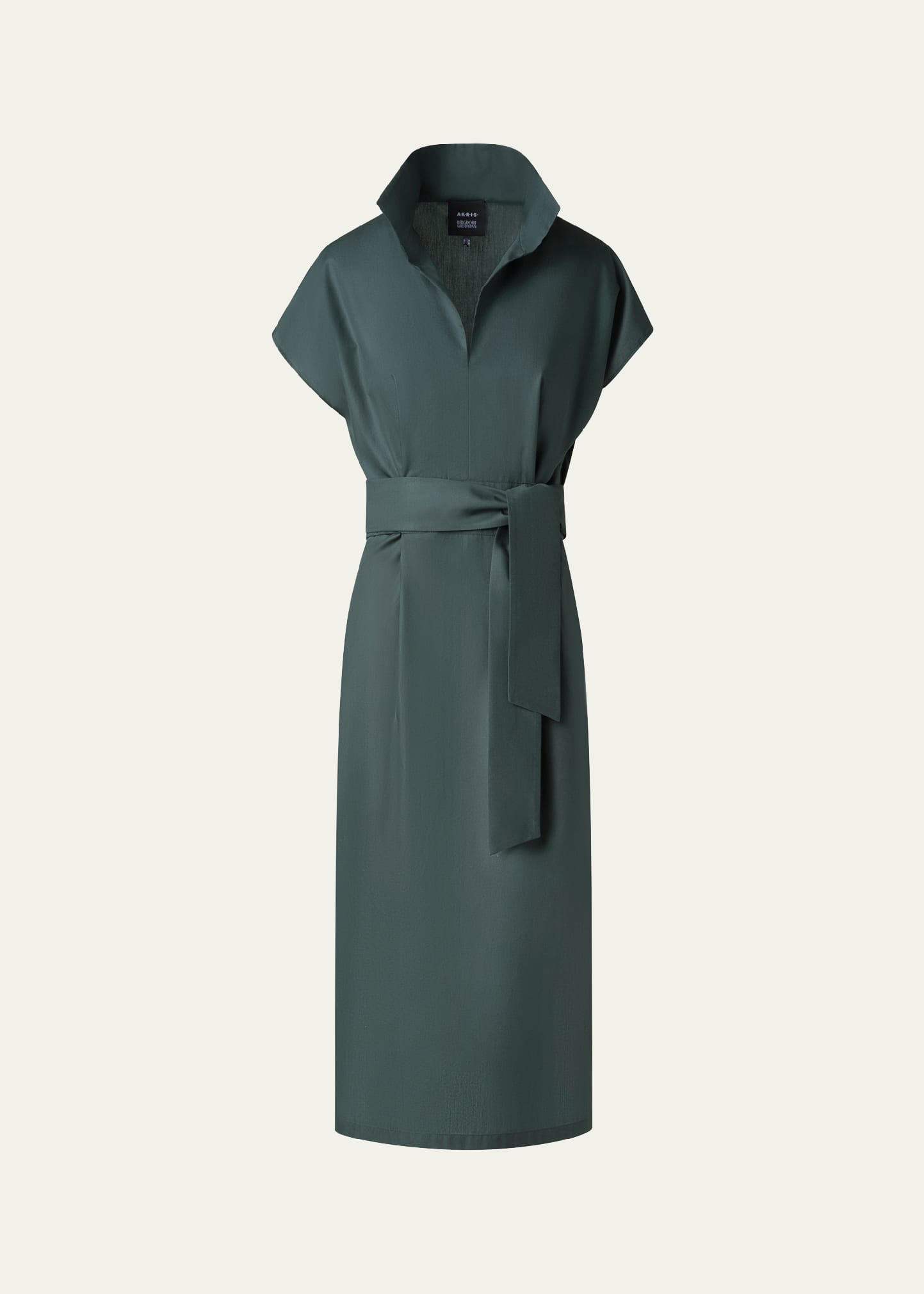 akris shirt dress Midi Shirt Dress in Structured Cotton Silk lapis blue / 10