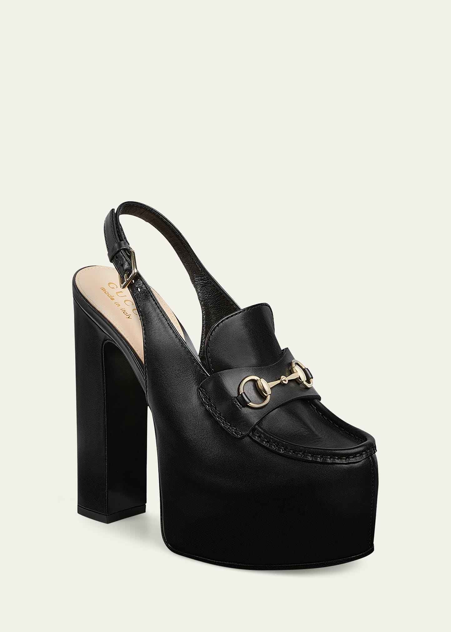 Gucci Ottavia Leather Platform Loafer Pumps - Bergdorf Goodman